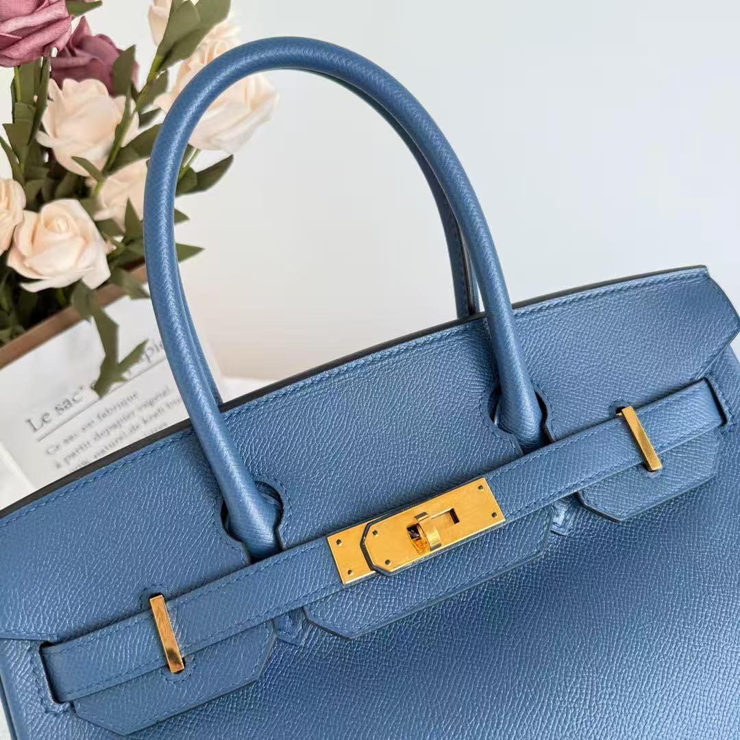 [#421] Pre-owner Hermes birkin 30 X Blue Epsom 