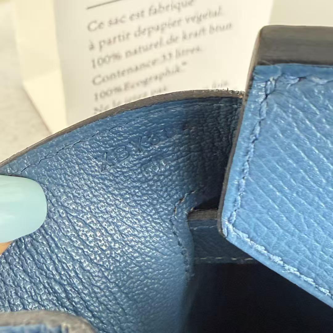 [#421] Pre-owner Hermes birkin 30 X Blue Epsom 