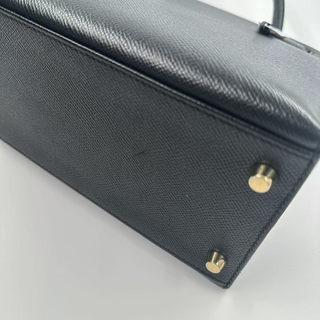 [#422] Pre-owned Hermes Kelly 28 C Stamp(2018) Black Epsom Gold Hardware BJ1101805088