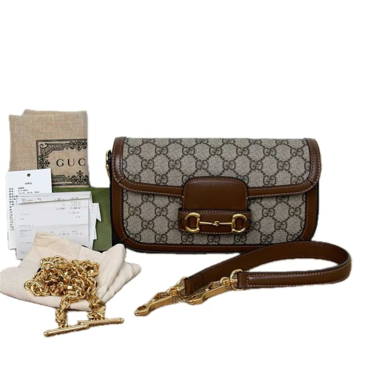 【#536】Pre-owned GUCCI 1955 Baguette GG Canvas Crossbody Bags BJ1109905012 