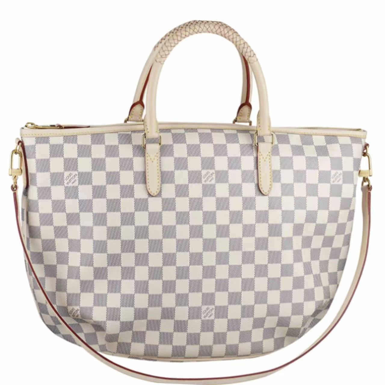 【#467】Pre-owned Louis Vuitton Riviera MM Tote White Damier Canvas Tote Bag BJ1101404045 