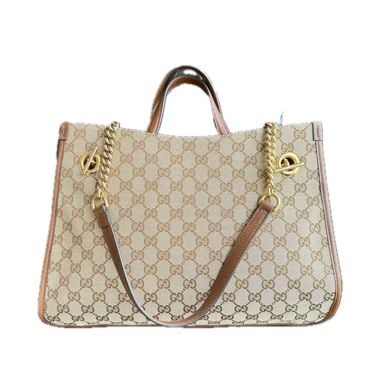 【#480】Pre-owned GUCCI 1955 Horsebit Medium size  Canvas Tote Bags BJ1102104055 