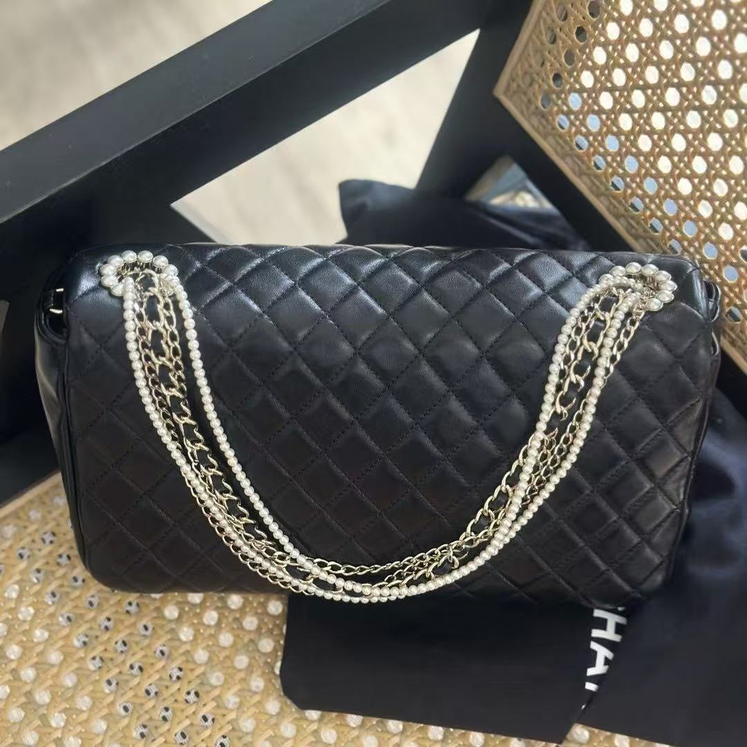 【#568】Pre-owned CHANEL Westminster Limited Edition Pearl Flap Classic Flap Lambskin Shoulder Bags BJ110121305024 