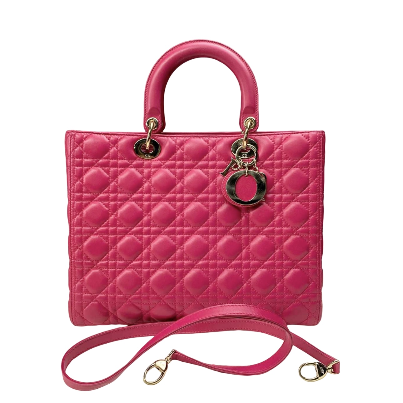 【#507】Pre-owned Lady Dior Pink Large Size Lambskin Tote Bags BJ1101204068 