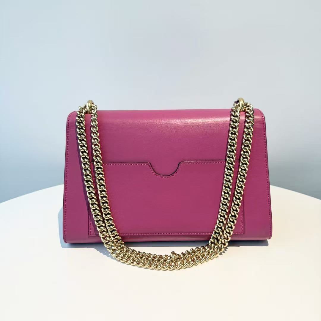 【#455】Pre-owned Gucci PadlockPink Medium Size Calfskin Shoulder Bags BJ110990403 