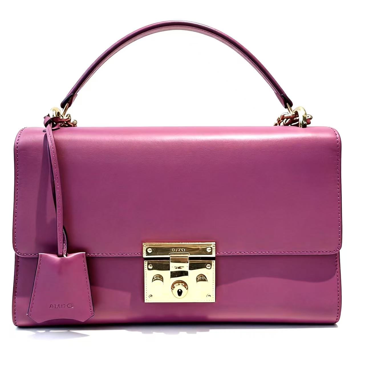 【#455】Pre-owned Gucci PadlockPink Medium Size Calfskin Shoulder Bags BJ110990403 