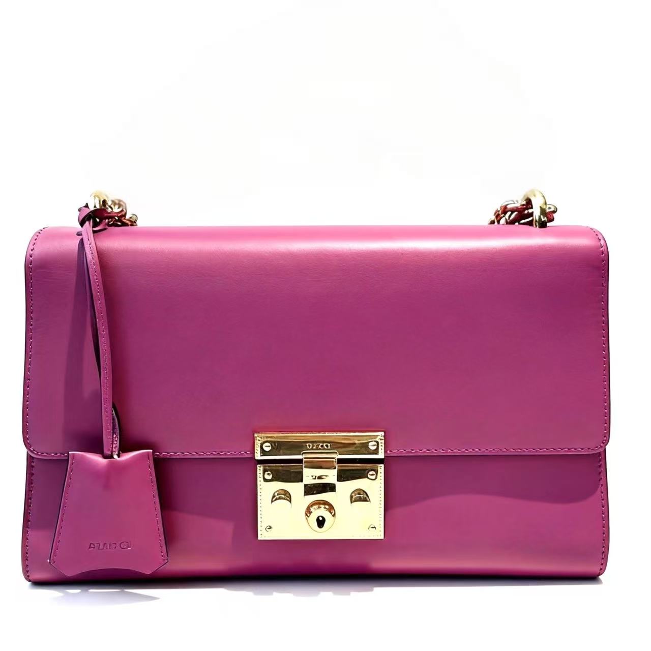 【#455】Pre-owned Gucci PadlockPink Medium Size Calfskin Shoulder Bags BJ110990403 