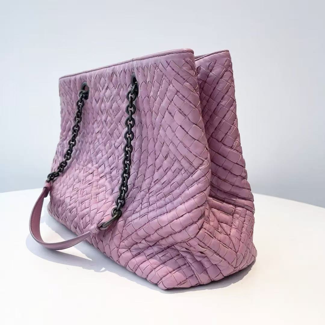 【#466】Pre-owned Bottega Veneta Intrecciato Woven Tote Lambskin Tote Bag BJ110990404 