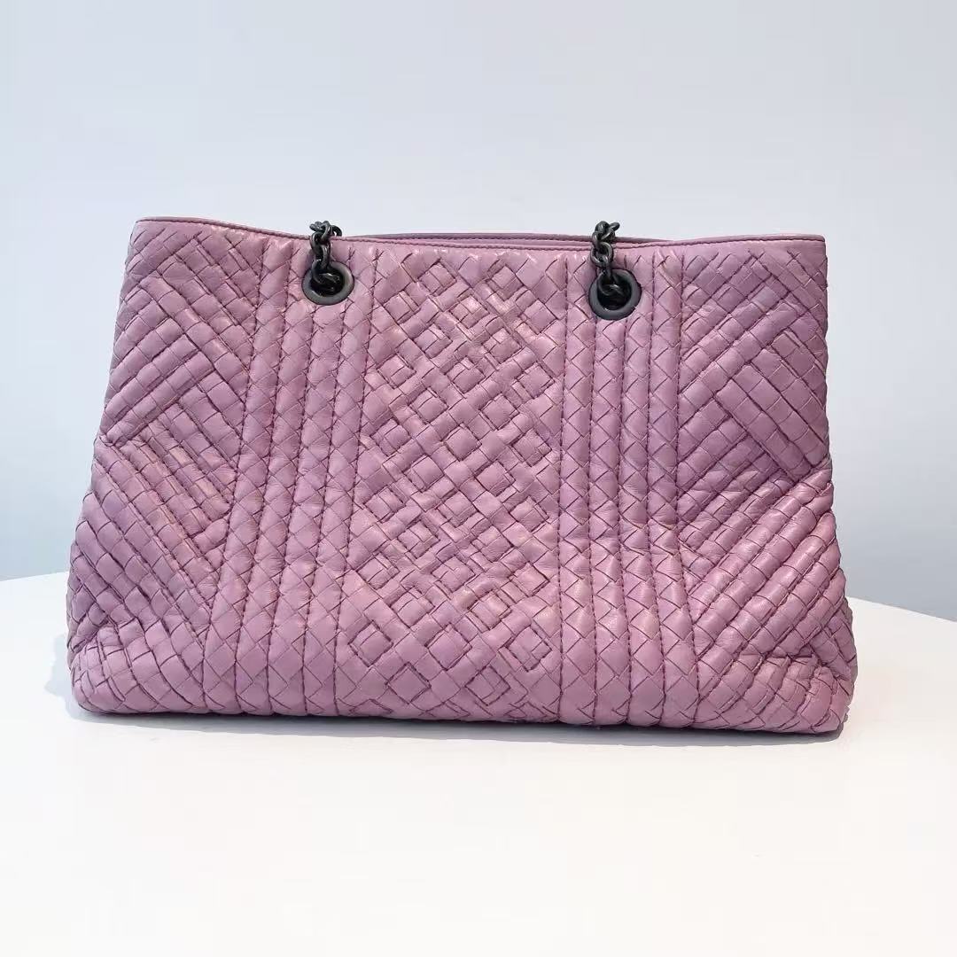 【#466】Pre-owned Bottega Veneta Intrecciato Woven Tote Lambskin Tote Bag BJ110990404 