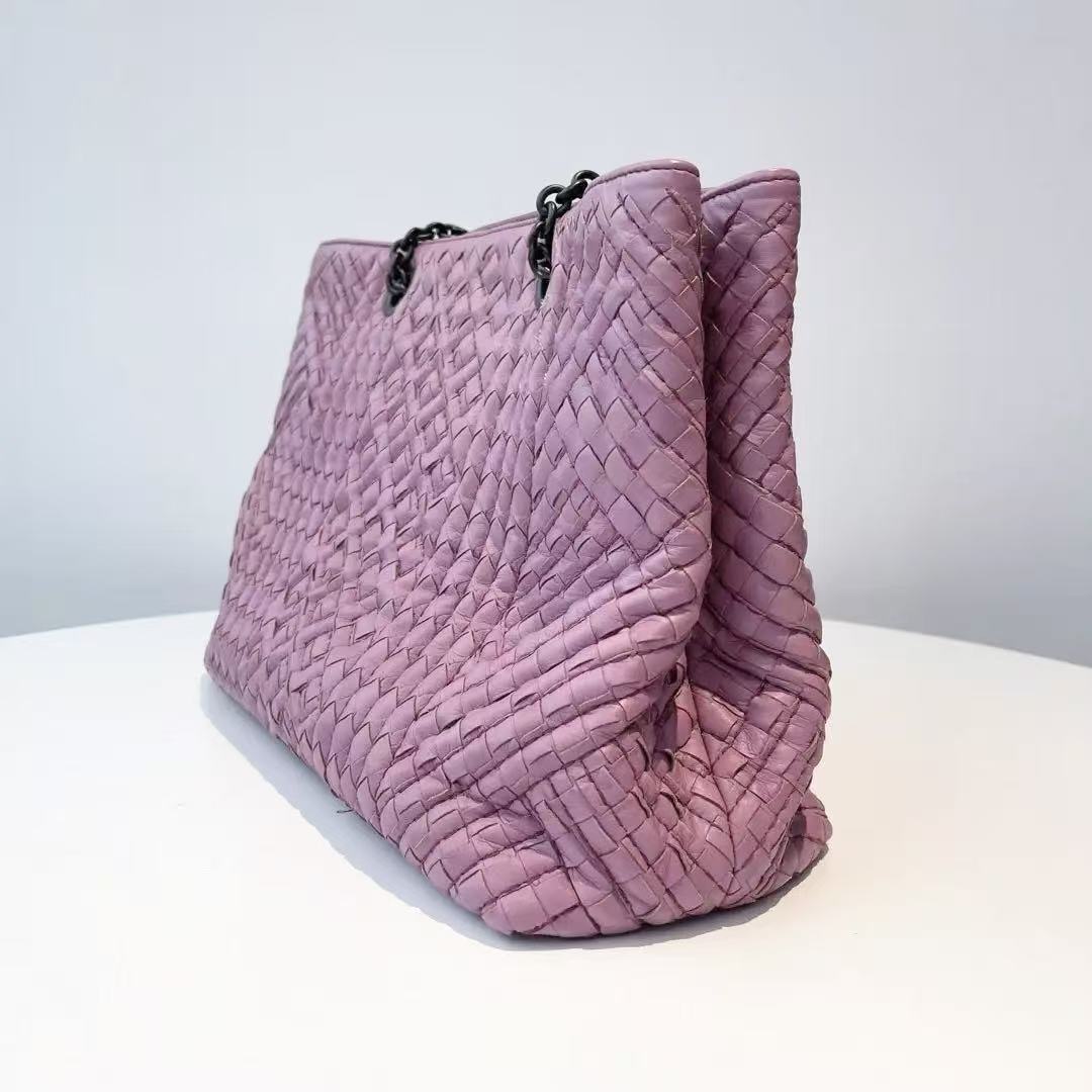 【#466】Pre-owned Bottega Veneta Intrecciato Woven Tote Lambskin Tote Bag BJ110990404 