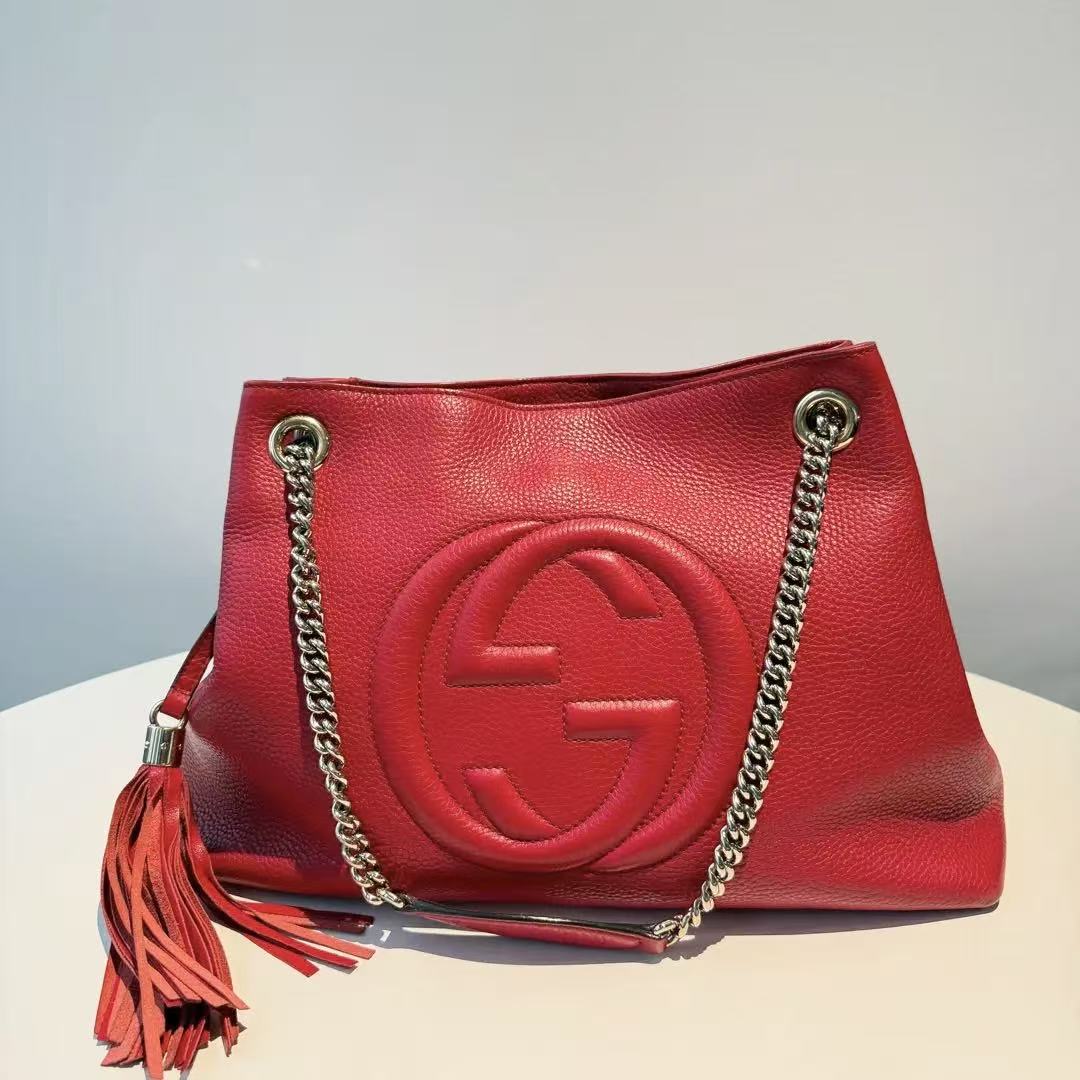 【#452】Pre-owned Gucci Soho Tote Caviar Calfskin Tote Bags BJ1101404031 