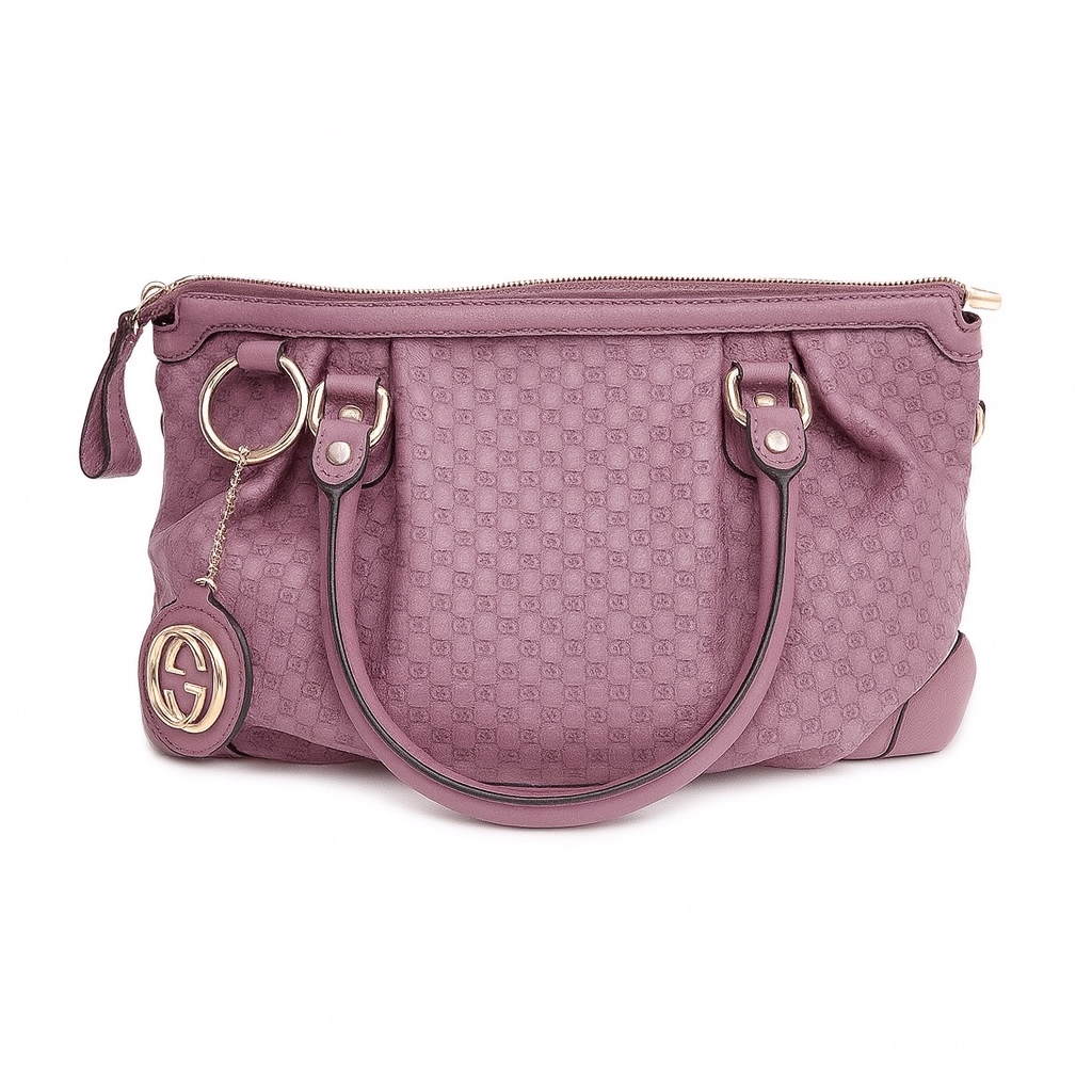 【#443】Pre-owned GUCCl Sukey BJ1109904020 Calfskin Pink ToteBags