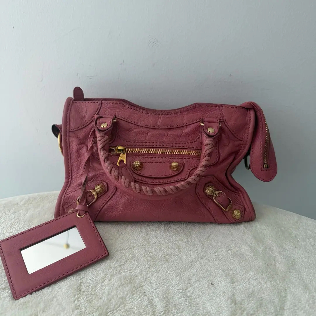 【#472】Pre-owned Balenciaga City Dusty Rose Pink Tote ShoulderBag Oil Wax Leather(Calfskin))  BJ1109904045 