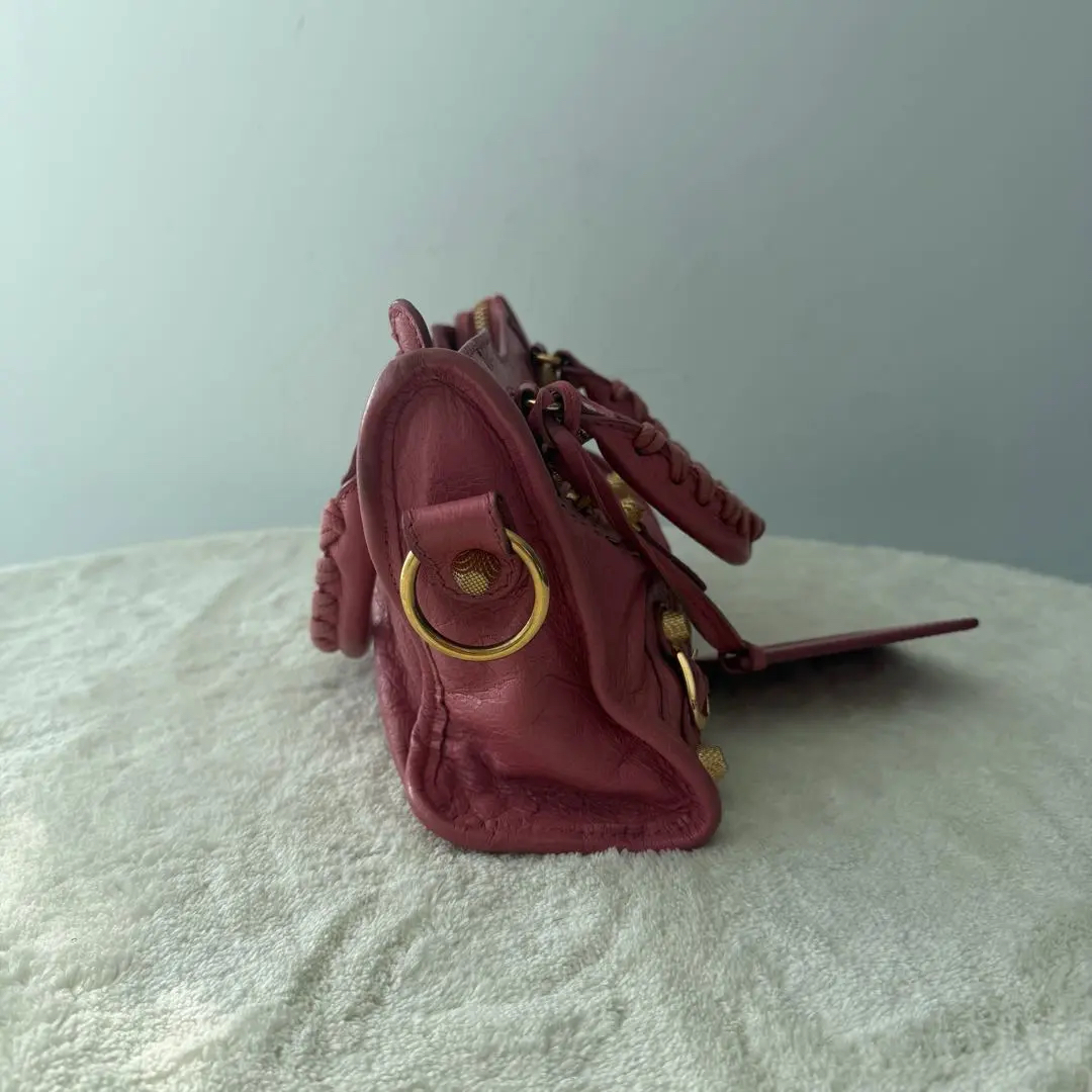 【#472】Pre-owned Balenciaga City Dusty Rose Pink Tote ShoulderBag Oil Wax Leather(Calfskin))  BJ1109904045 