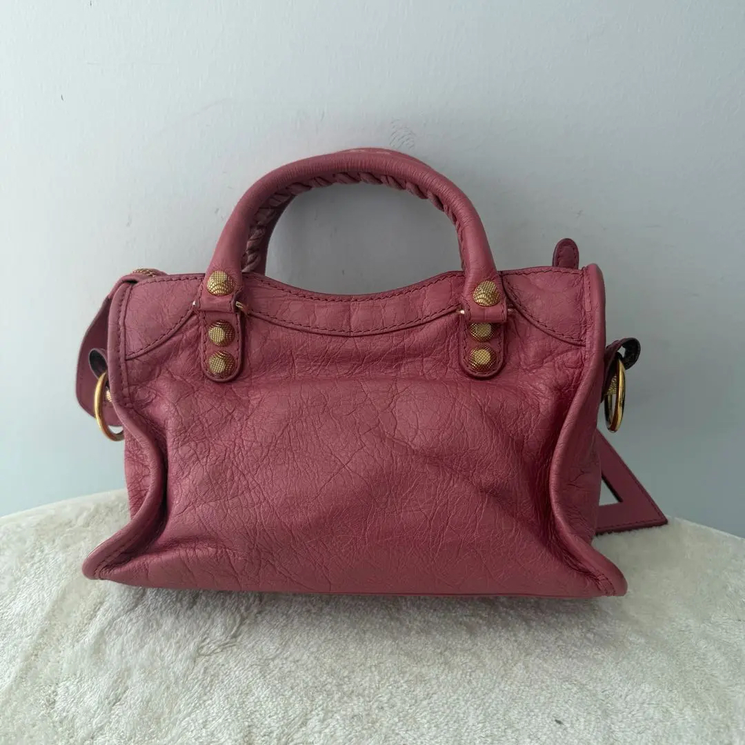 【#472】Pre-owned Balenciaga City Dusty Rose Pink Tote ShoulderBag Oil Wax Leather(Calfskin))  BJ1109904045 