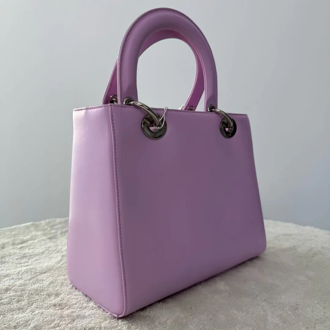 【#516】Pre-owned Dior Lady Dior Pink Medium Size Calfskin Shoulder Bags BJ1101404075