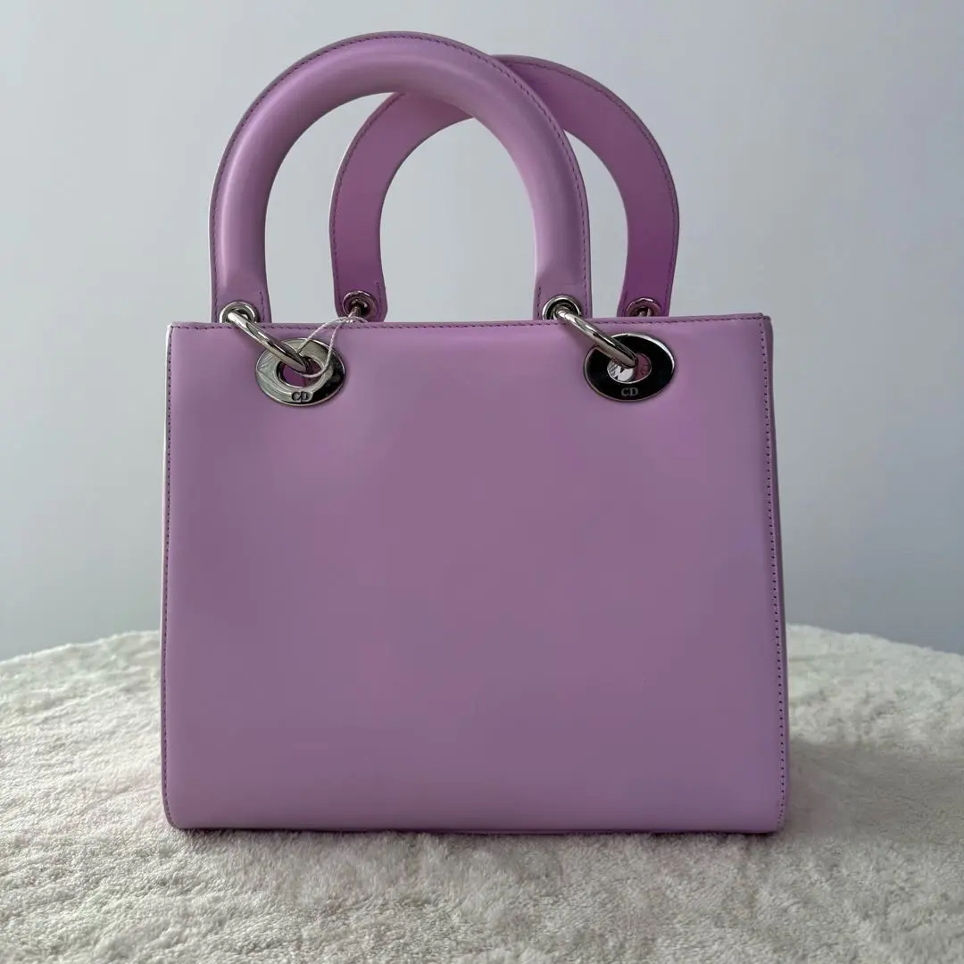 【#516】Pre-owned Dior Lady Dior Pink Medium Size Calfskin Shoulder Bags BJ1101404075