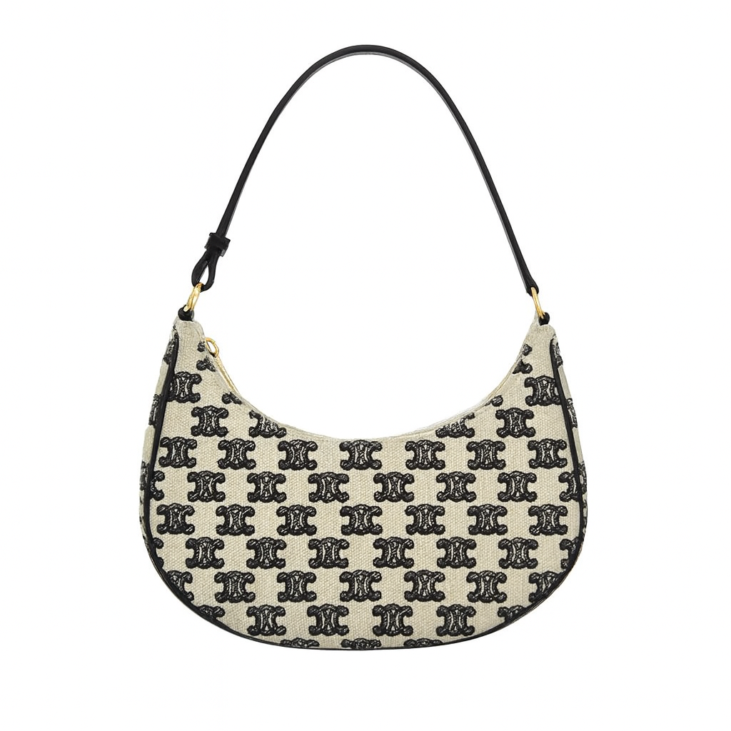 【#474】Pre-owned Celine AVA Triomephe Triomephy Canvas Hobo Denim Shoulder Bag BJ110210405 