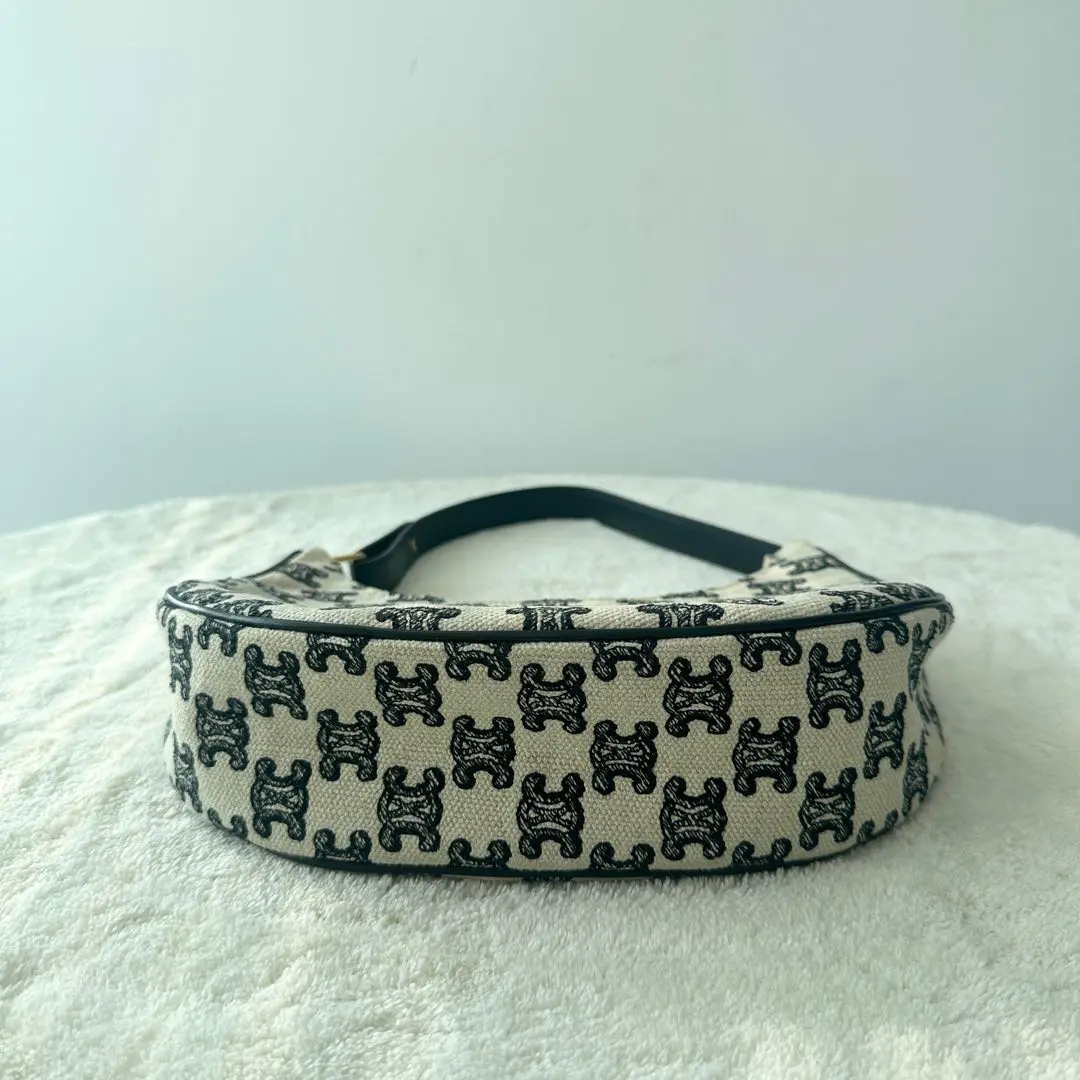 【#474】Pre-owned Celine AVA Triomephe Triomephy Canvas Hobo Denim Shoulder Bag BJ110210405 