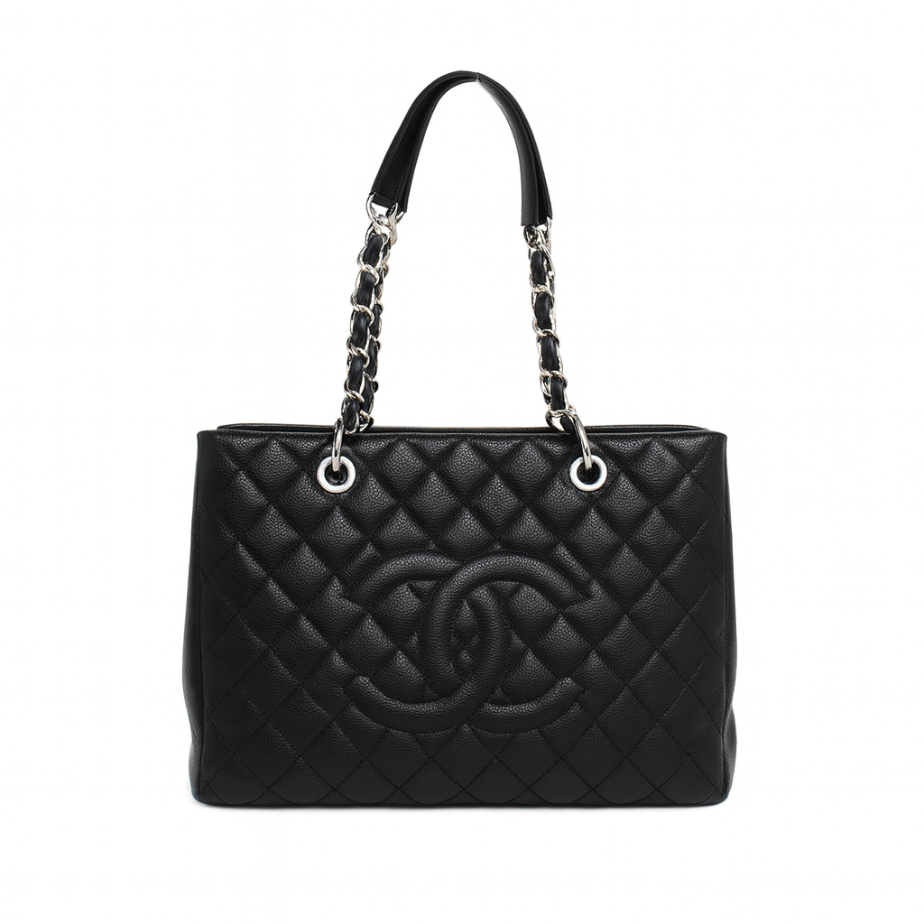 【#553】Pre-owned CHANEL Grand Shopping Tote Calfskin Black Tote  BJ11011050145