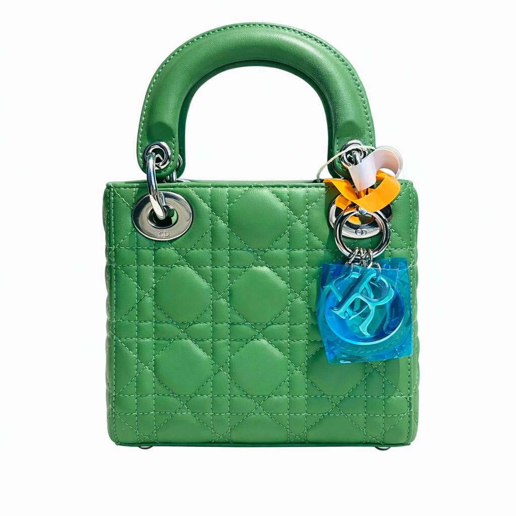 【#551】Pre-owned DIOR Lady Dior Mini Green lambskin Shoulder Bag  BJ11019050135