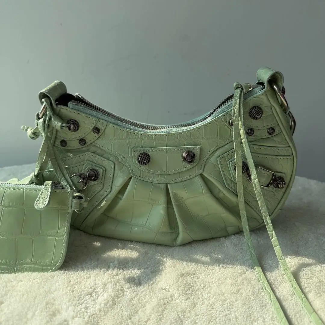 【#500】Pre-owned Balenciaga Le Cagole XSGreen Calfskin Shoulder Bags  BJ1109904065