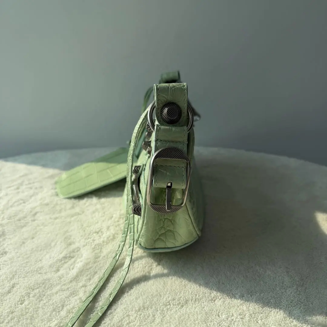 【#500】Pre-owned Balenciaga Le Cagole XSGreen Calfskin Shoulder Bags  BJ1109904065