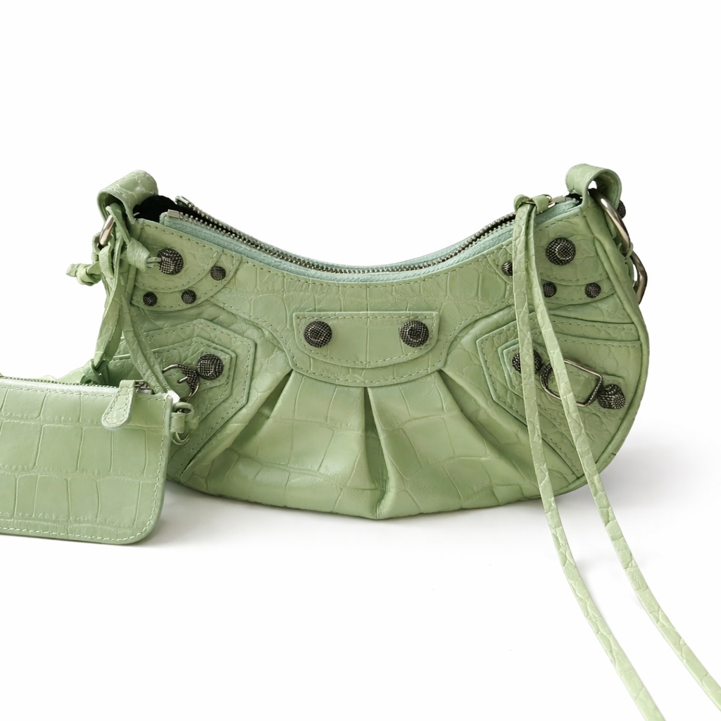 【#500】Pre-owned Balenciaga Le Cagole XSGreen Calfskin Shoulder Bags  BJ1109904065