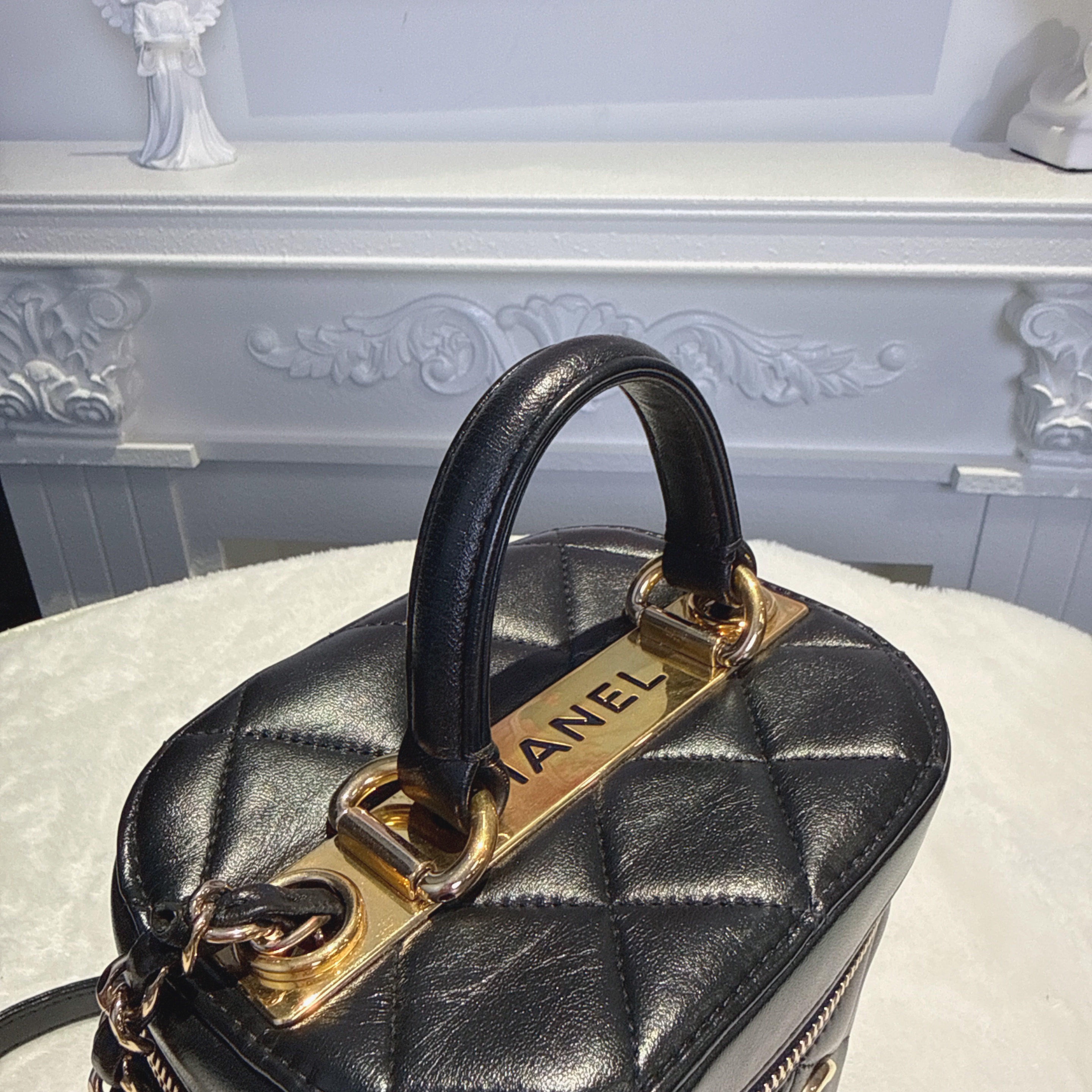 【#542】Pre-owned CHANEL Trendy CC Vanity Bag lambskin Crossbody Bag BJ11019&20050125 