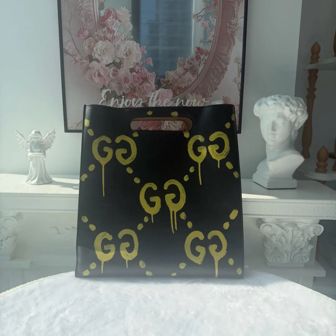 【#444】Pre-owned GUCCI Ghost Big GG Logo BJ1109904025 Tote