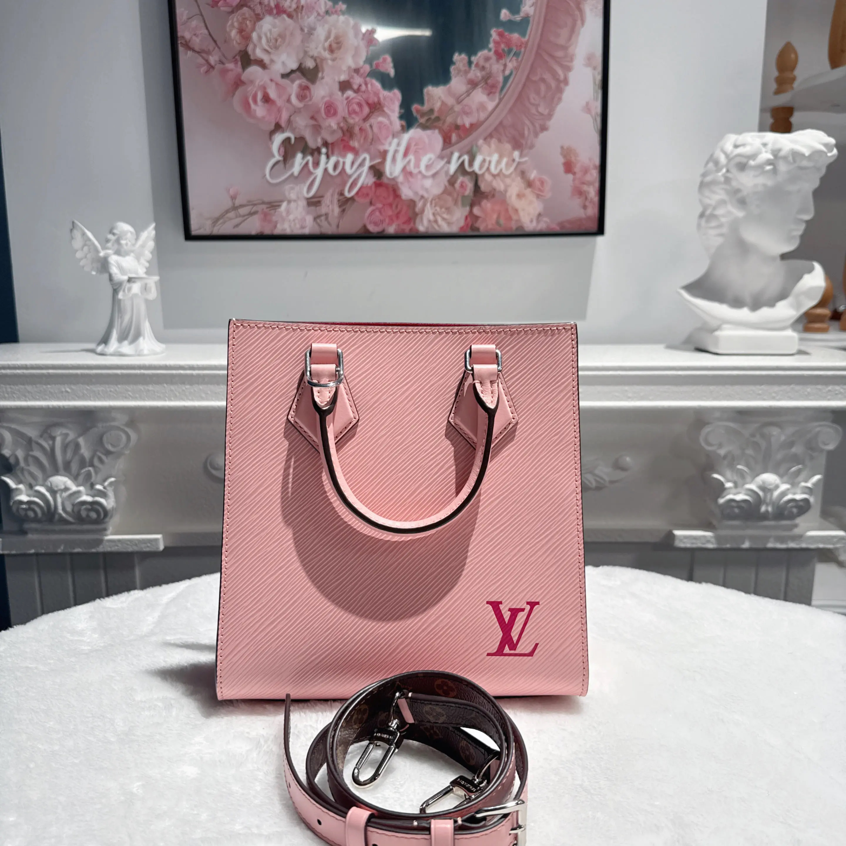 【#504】Pre-owned Louis Vuitton Petit Sac Plat BB Pink EPI Tote Bags BJ11021L04068 