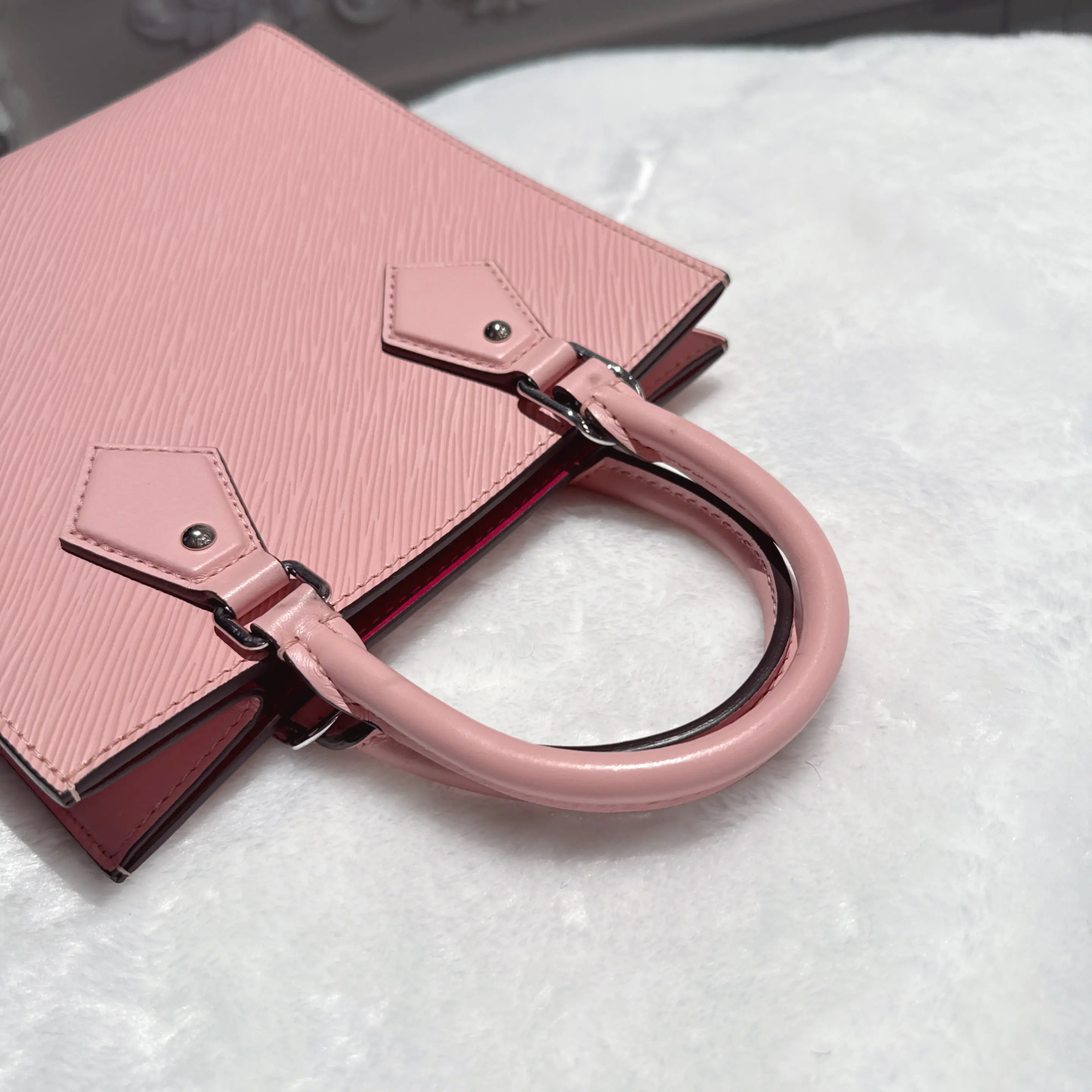 【#504】Pre-owned Louis Vuitton Petit Sac Plat BB Pink EPI Tote Bags BJ11021L04068 