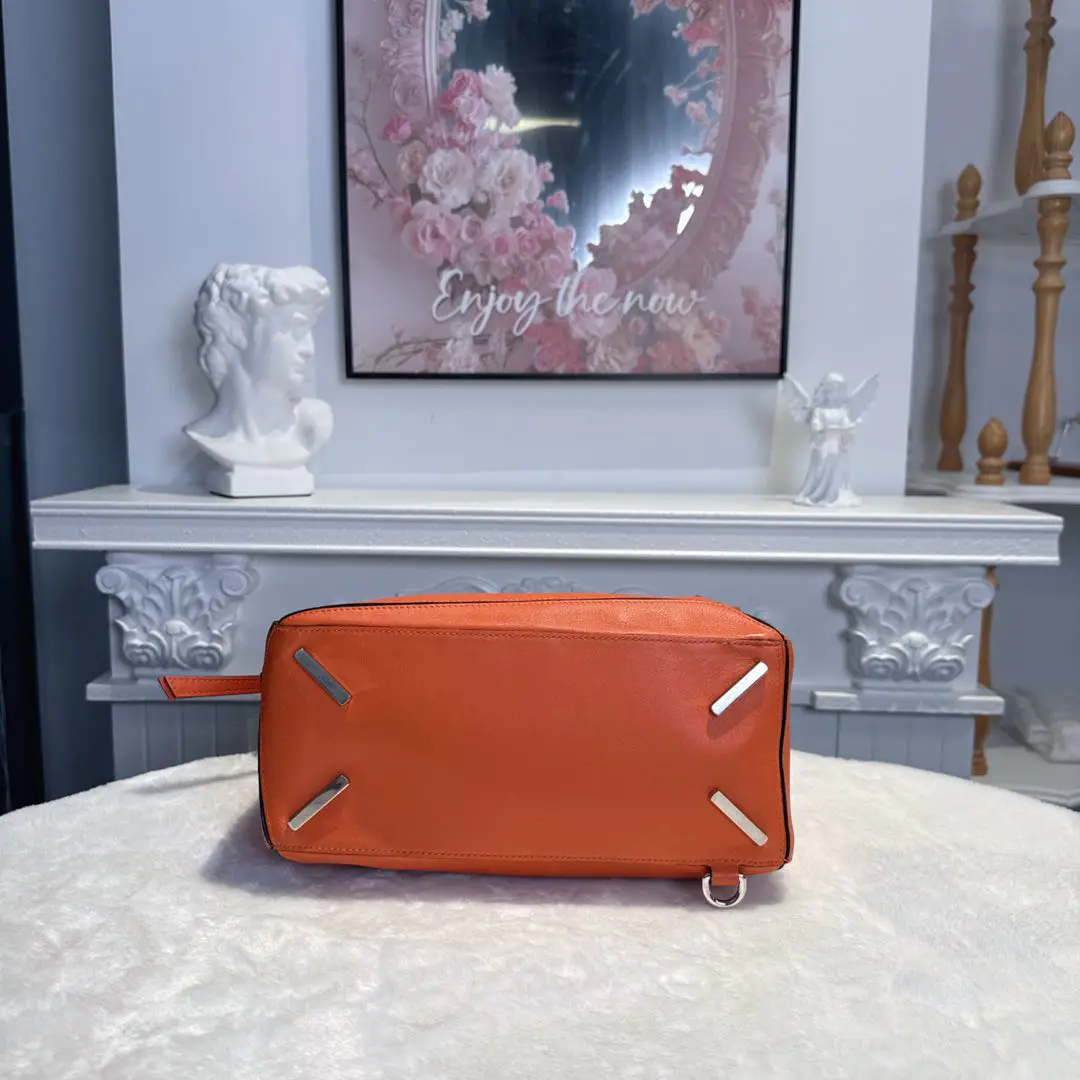 【#499】Pre-owned Loewe Puzzle Medium Size Orange Calfskin Tote Bags BJ1109904065 