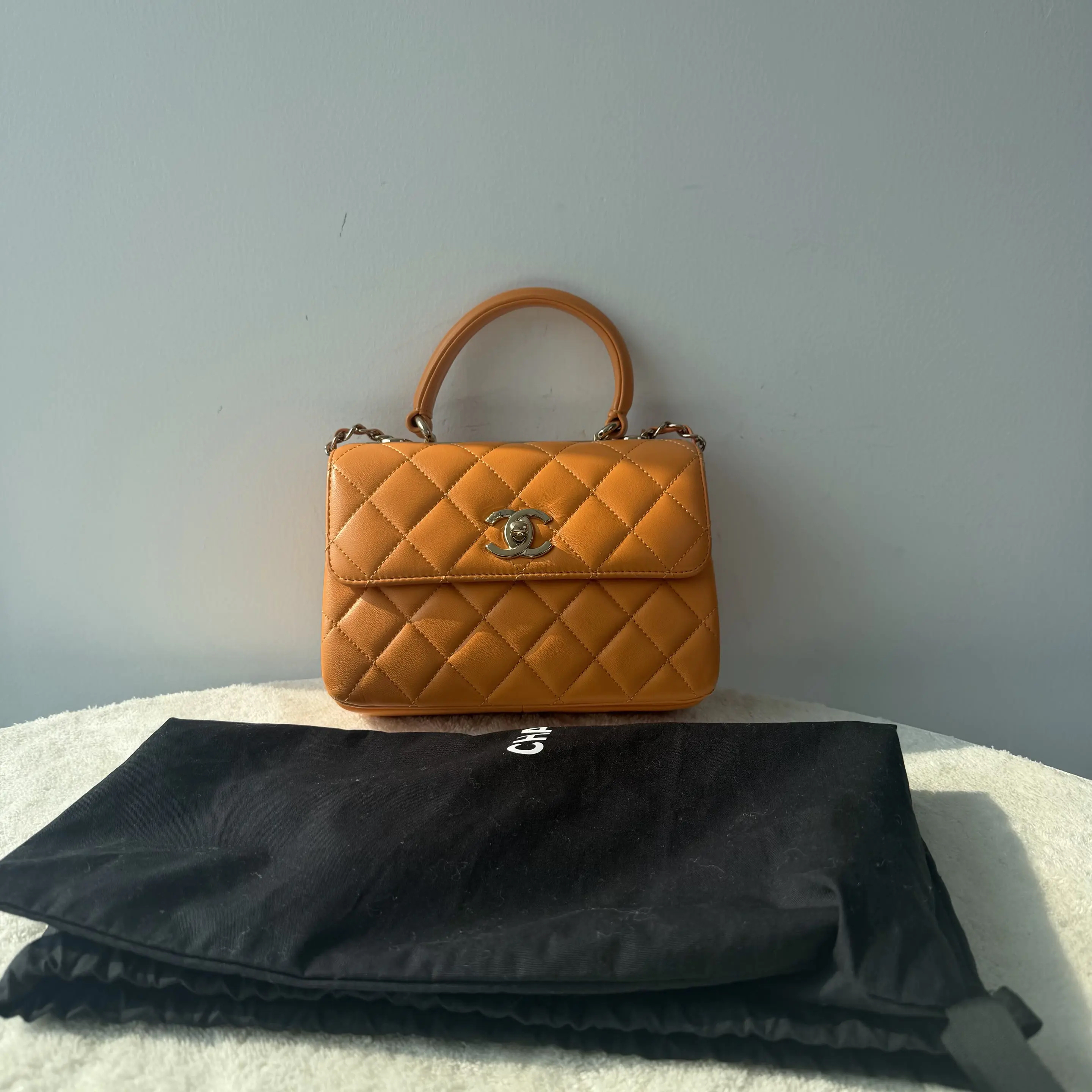 【#566】Pre-owned CHANEL Top Handle Trendy CC Mirco Chip Lambskin Shoulder Bag BJ11021LO50185 