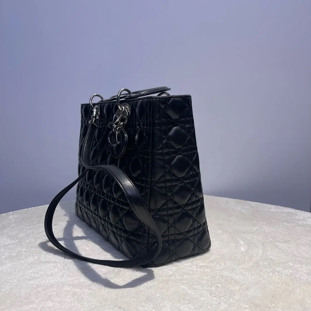【#519】Pre-owned Dior  Lady Dior Large Size Lambskin Black Tote BJ110104078 