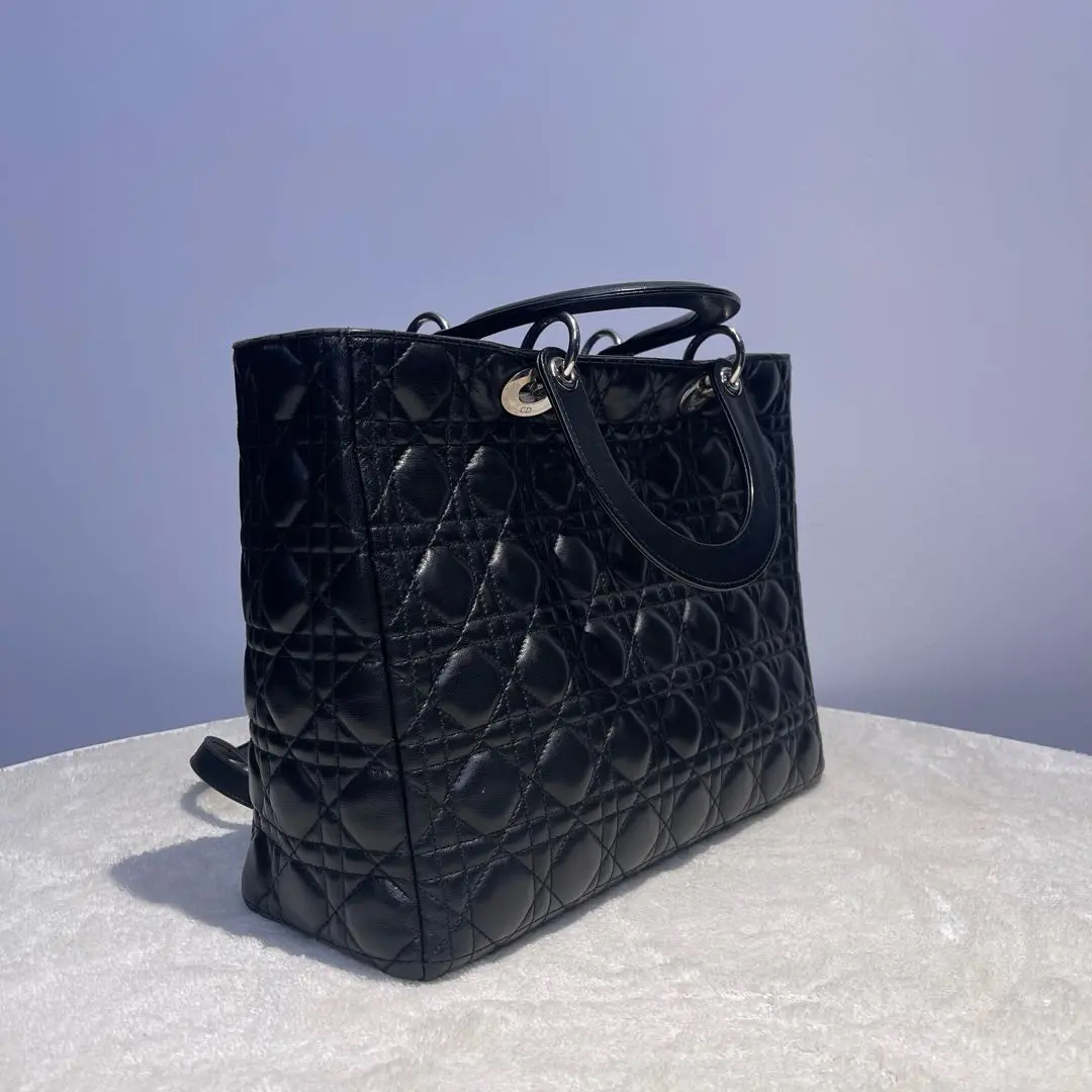 【#519】Pre-owned Dior  Lady Dior Large Size Lambskin Black Tote BJ110104078 