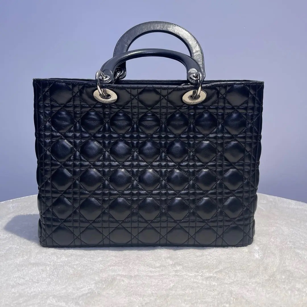 【#519】Pre-owned Dior  Lady Dior Large Size Lambskin Black Tote BJ110104078 