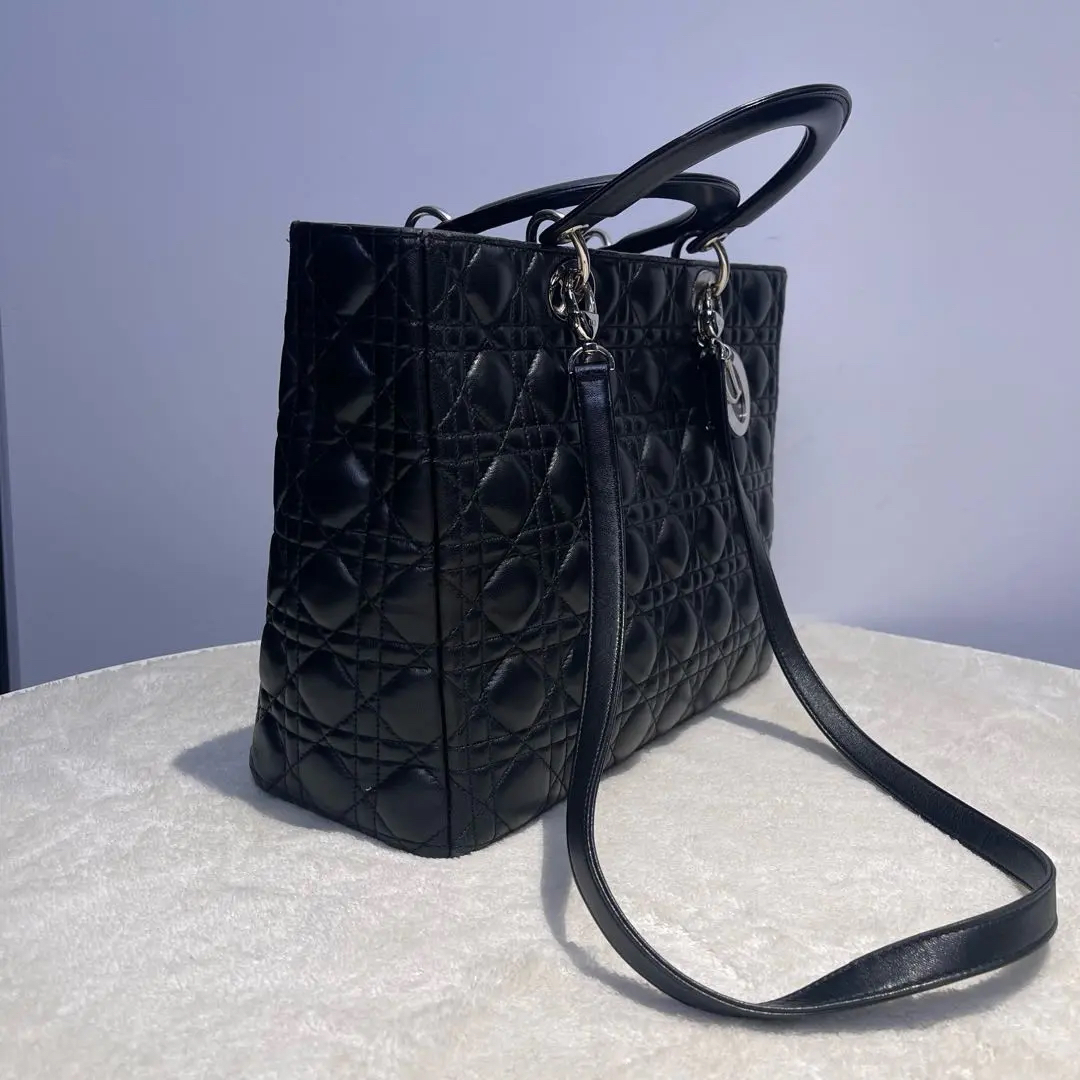 【#519】Pre-owned Dior  Lady Dior Large Size Lambskin Black Tote BJ110104078 