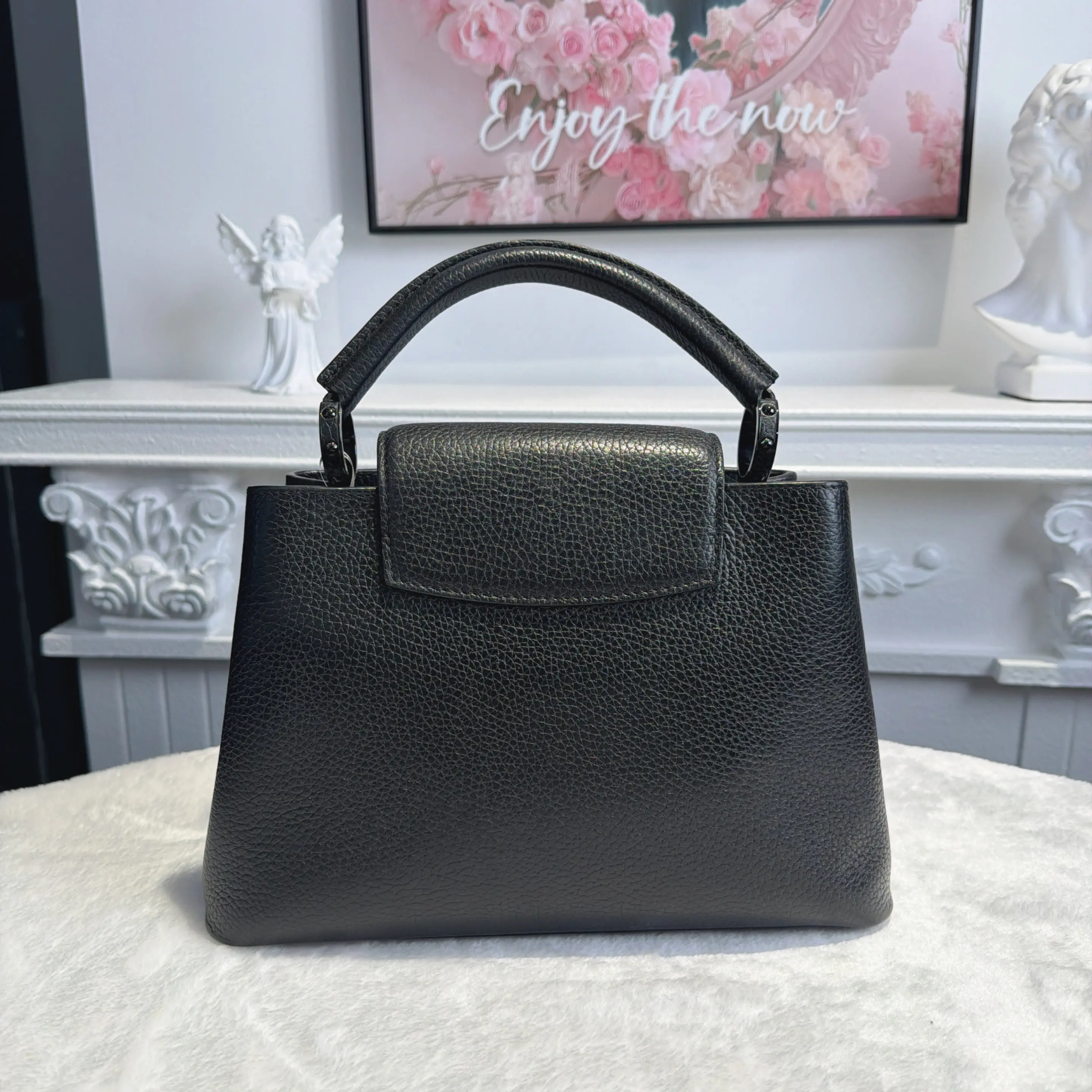 【#548】 Pre-owned Louis Vuitton Capucines BB Black Calfskin Tote Bag  BJ11018050135