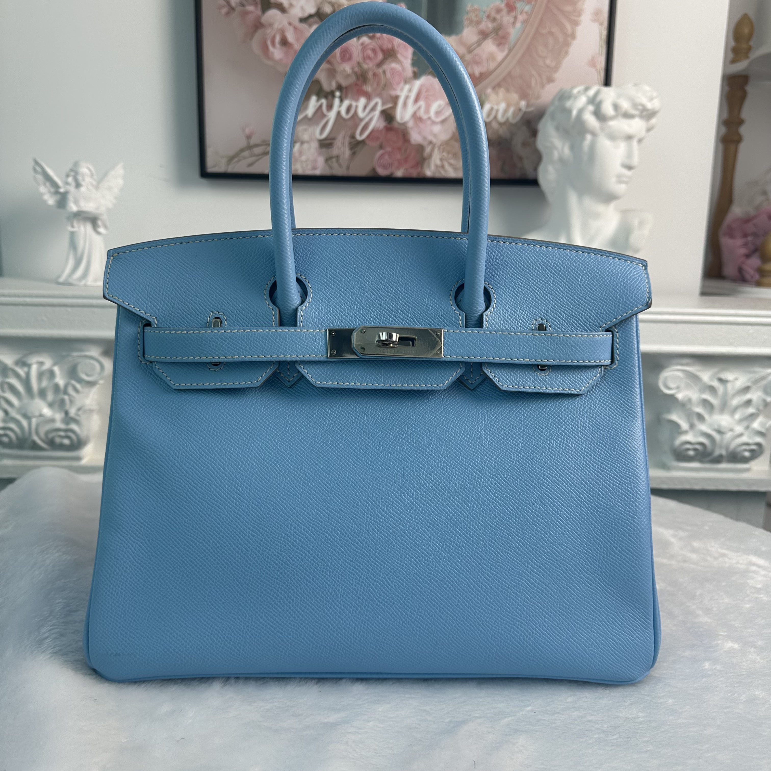 【#569】Pre-owned Hermes Birkin 30 Blue Epsom M 2011 