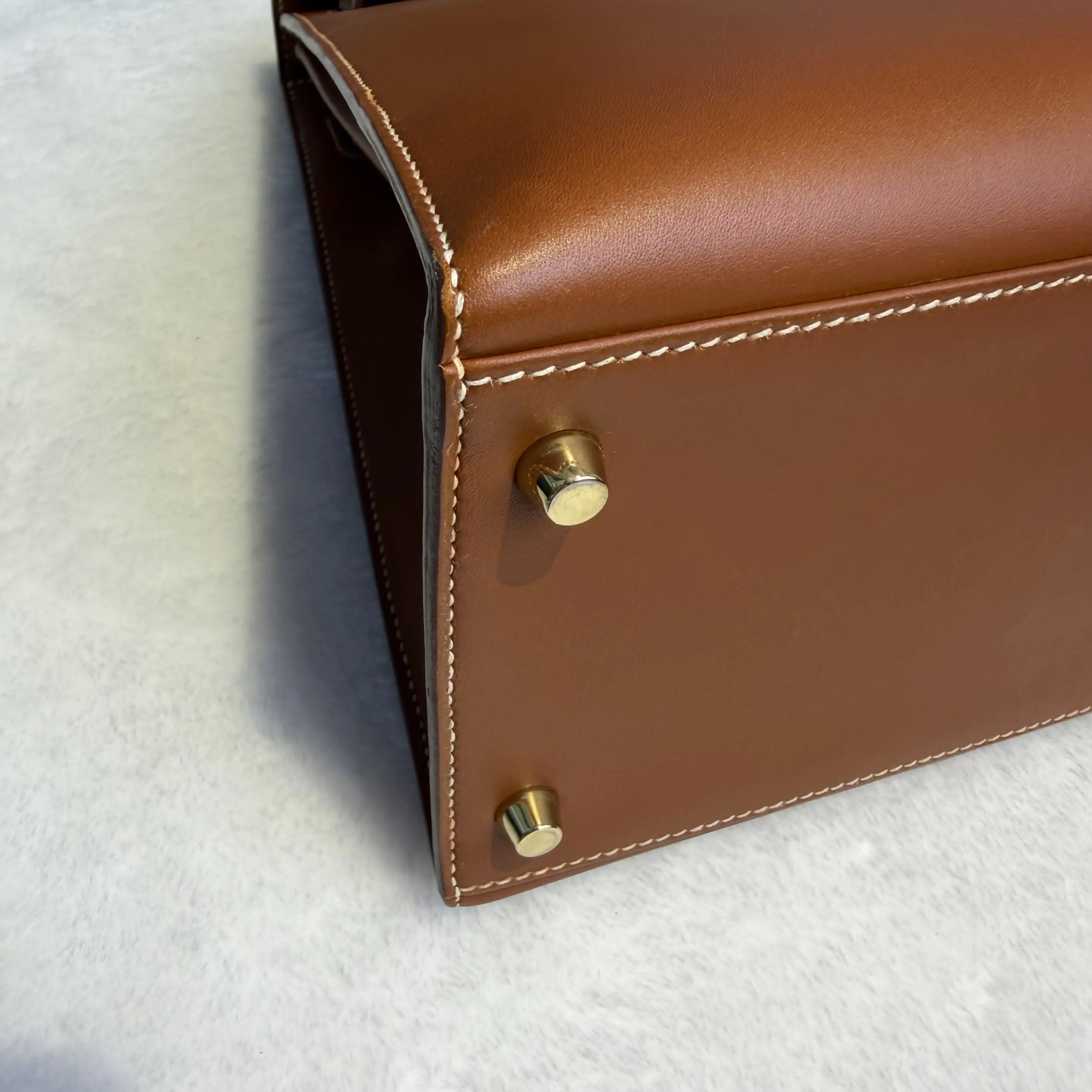 【#572】Pre-owned Hermes Kelly 35 Brown(37) Square Q Gold Hardware BJ11013050485