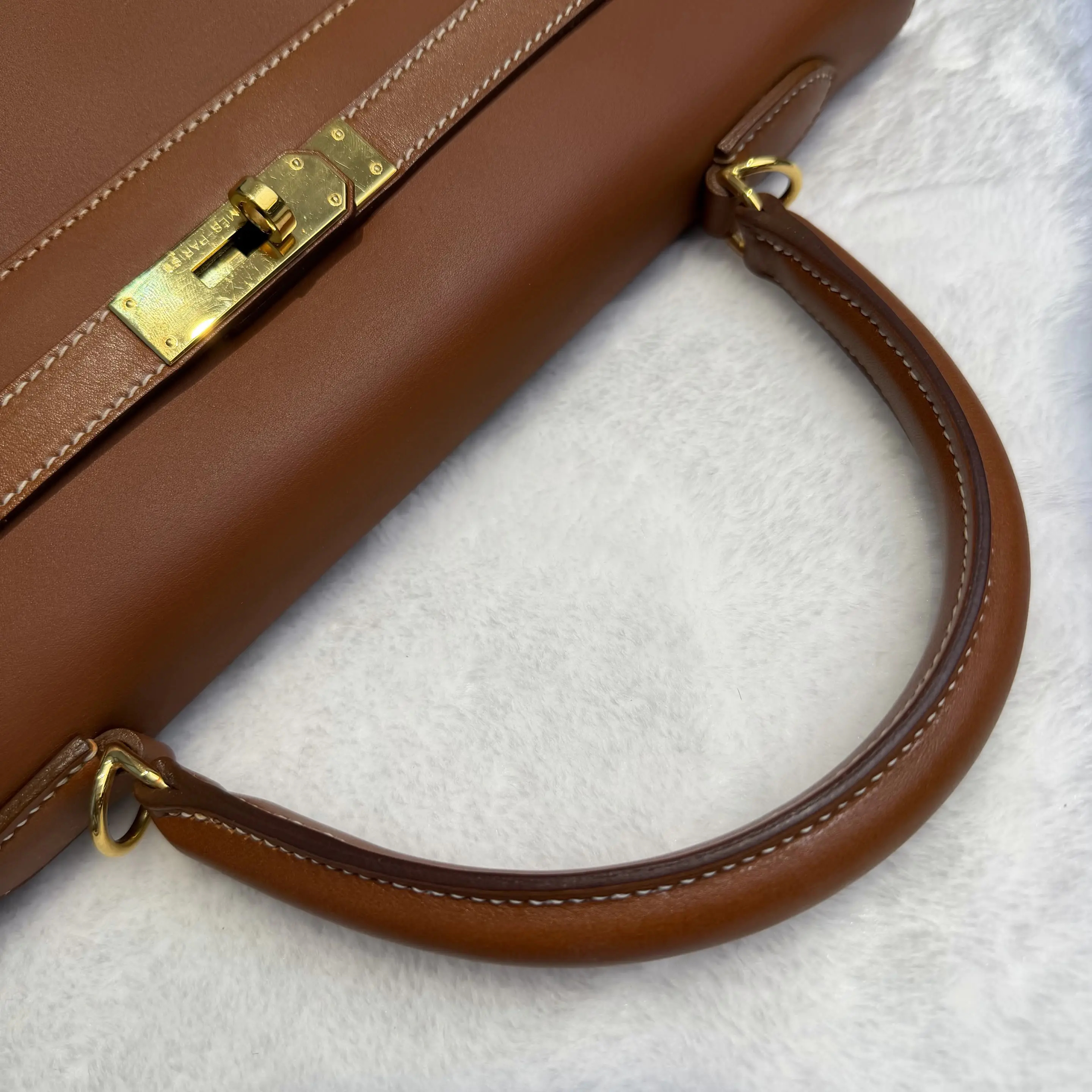 【#572】Pre-owned Hermes Kelly 35 Brown(37) Square Q Gold Hardware BJ11013050485