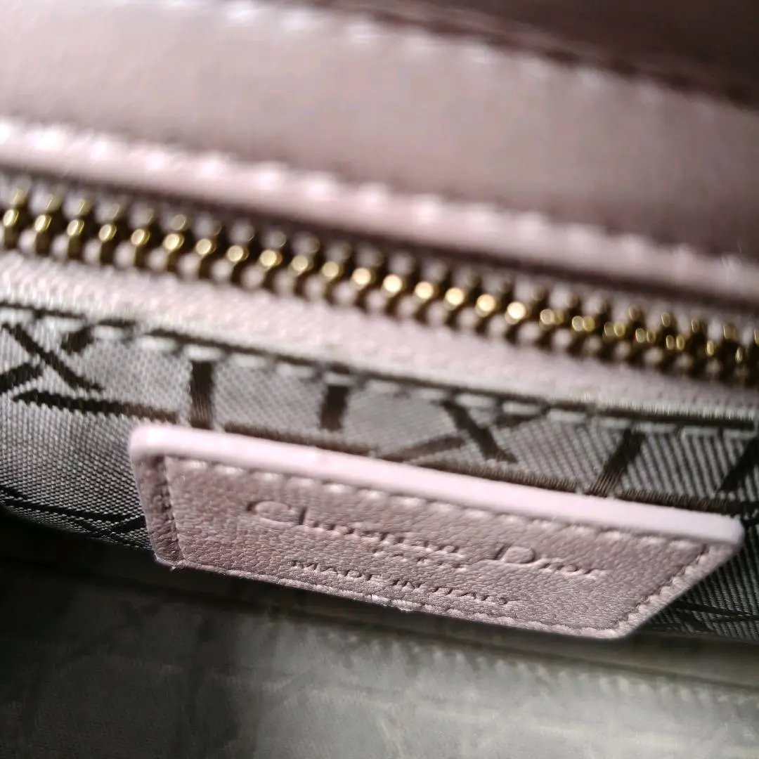 【#594】Pre-owned Dior Lady Dior Mini Pearl Pink Lambskin BJ11016050135 