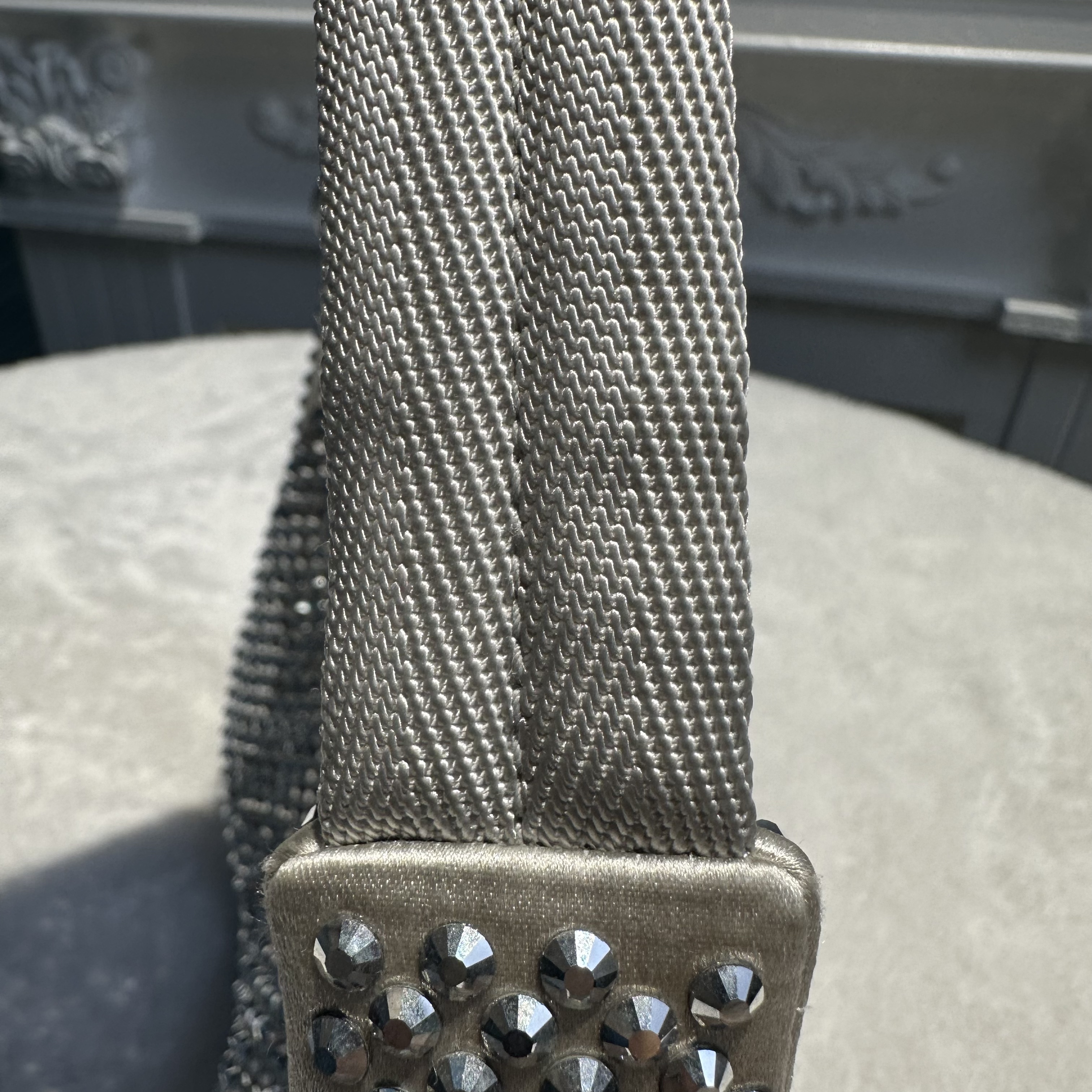 【#789】Pre-owned Prada Hobo Silver Mini Crossbody Bag BJ1109904058