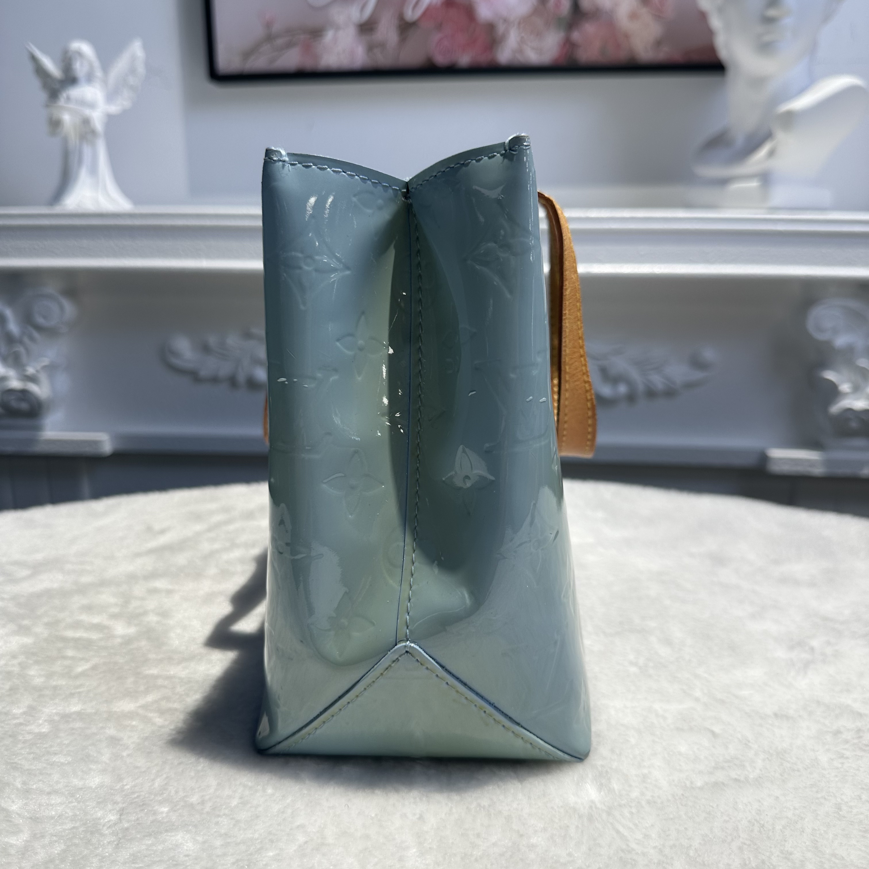 【#778】Pre-owned Louis Vuitton Reade Blue Patent Leather Tote Bag BJ1100304010