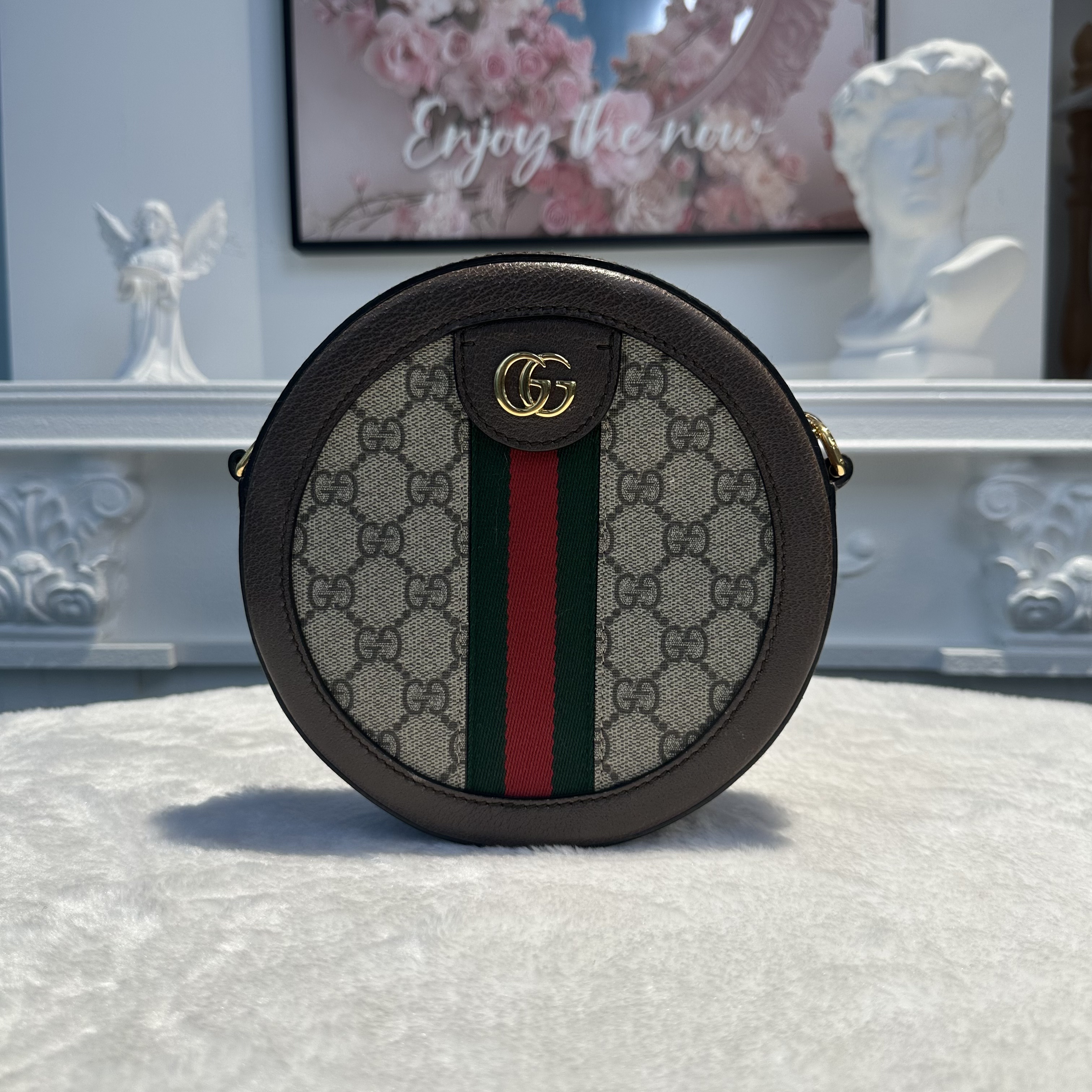 【#773】Pre-owend Gucci Ophidia Monogram Calfskin Shoulder Bag BJ1109904038