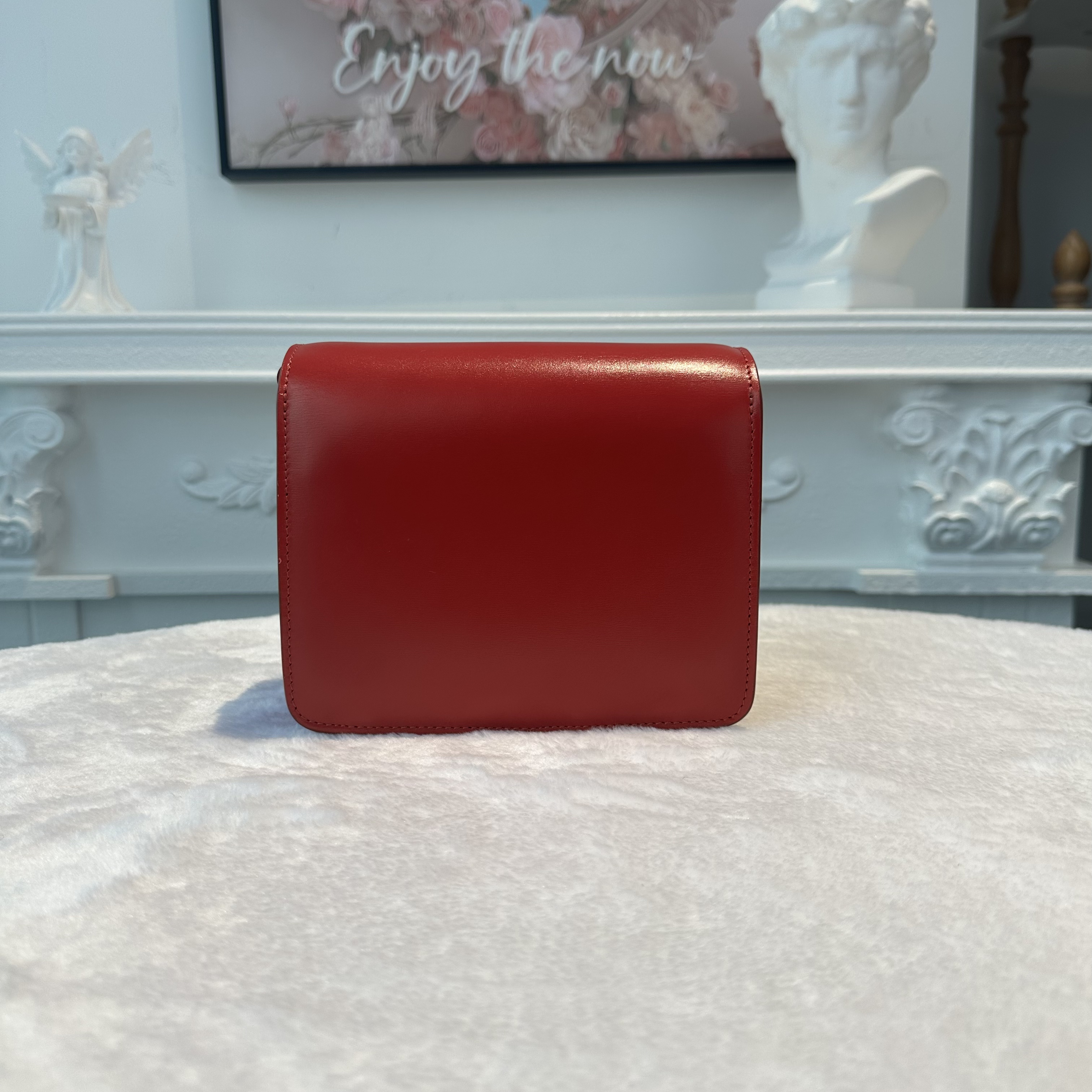 【#768】Pre-owned Celine Box Red Calfskin Shoulder Bag BJ1109904048