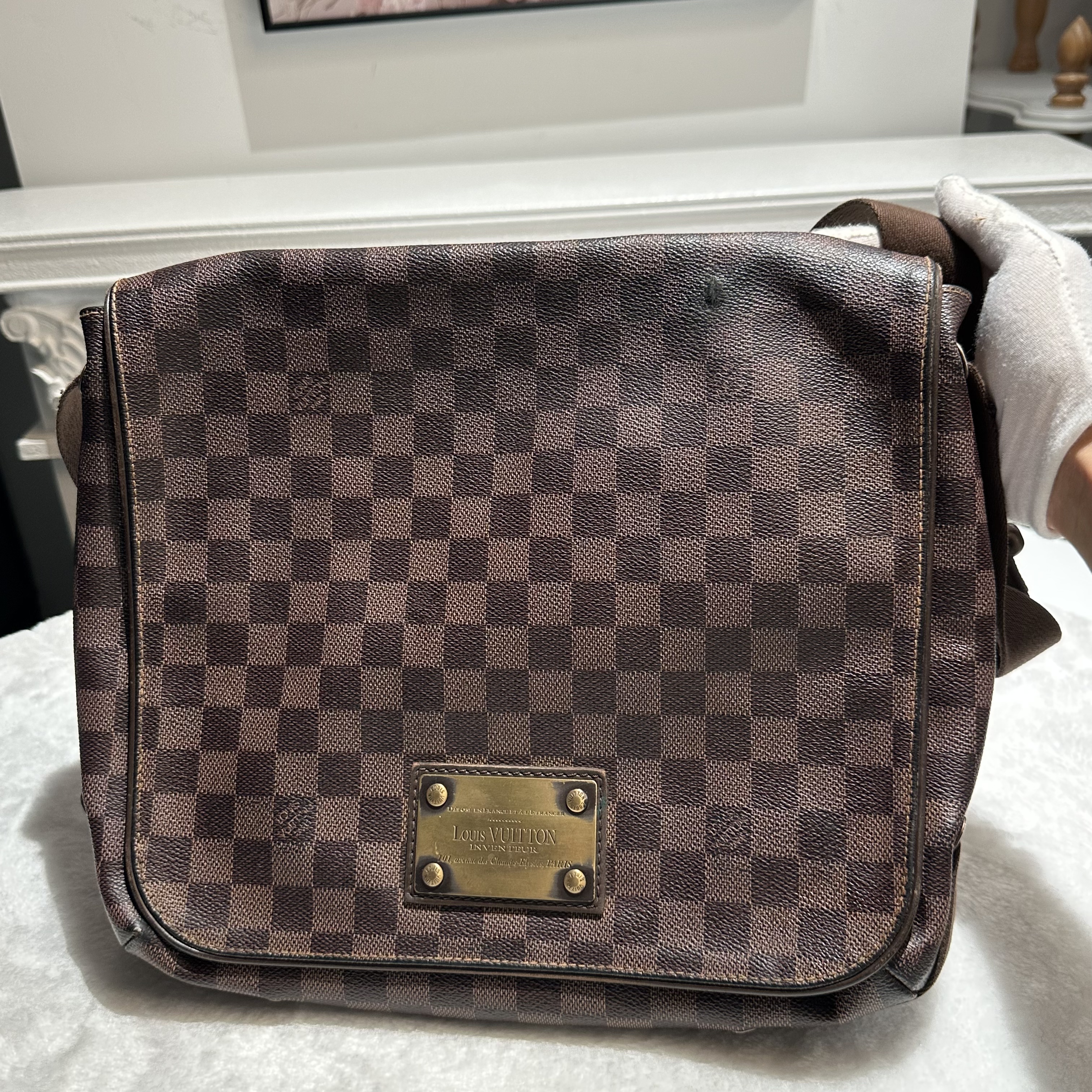 【#786】Pre-owned Louis Vuitton Brooklyn Damier Canvas Shoulder Bag BJ1100304018