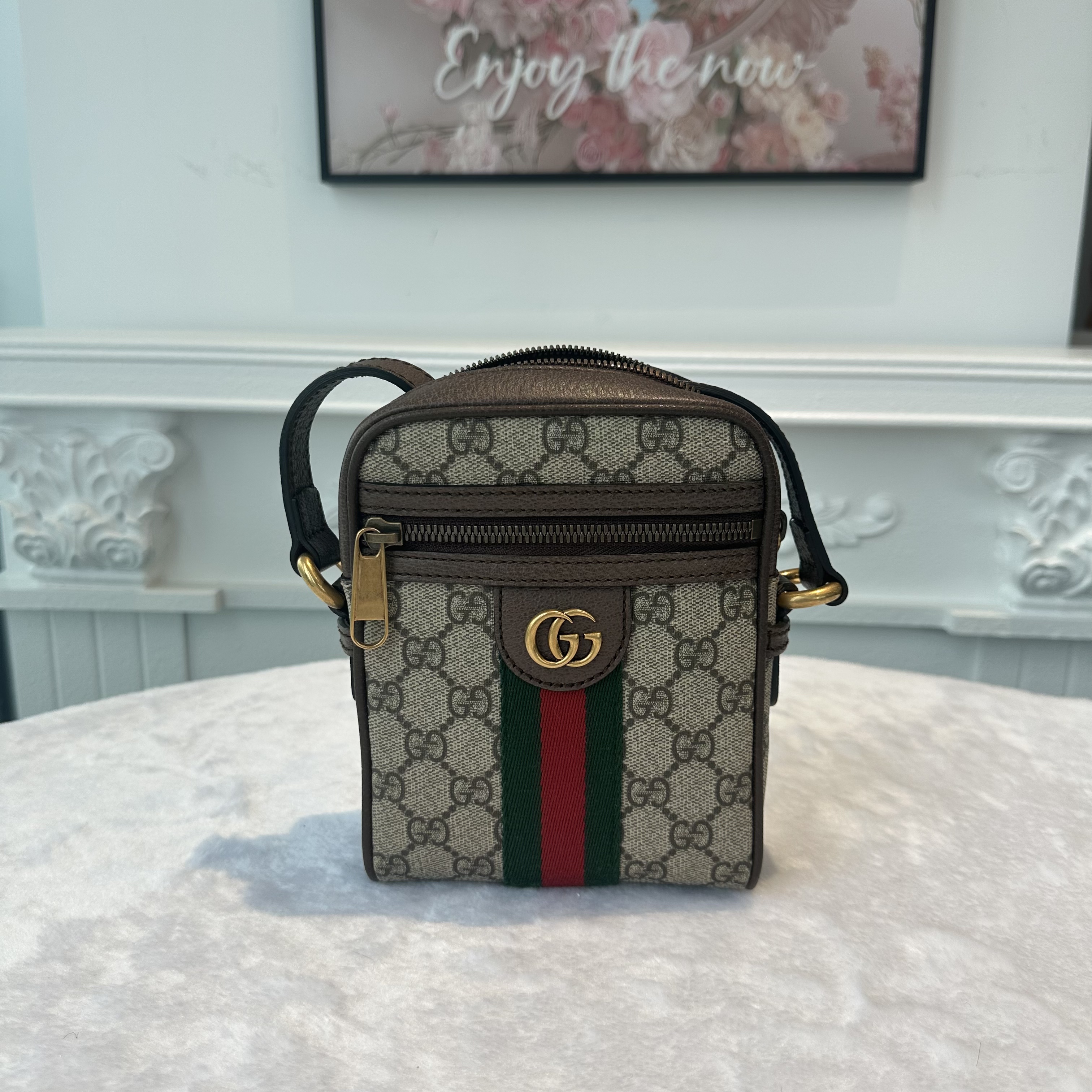 【#774】Pre-owend Gucci Ophidia Monogram Calfskin Shoulder Bag BJ1109904040