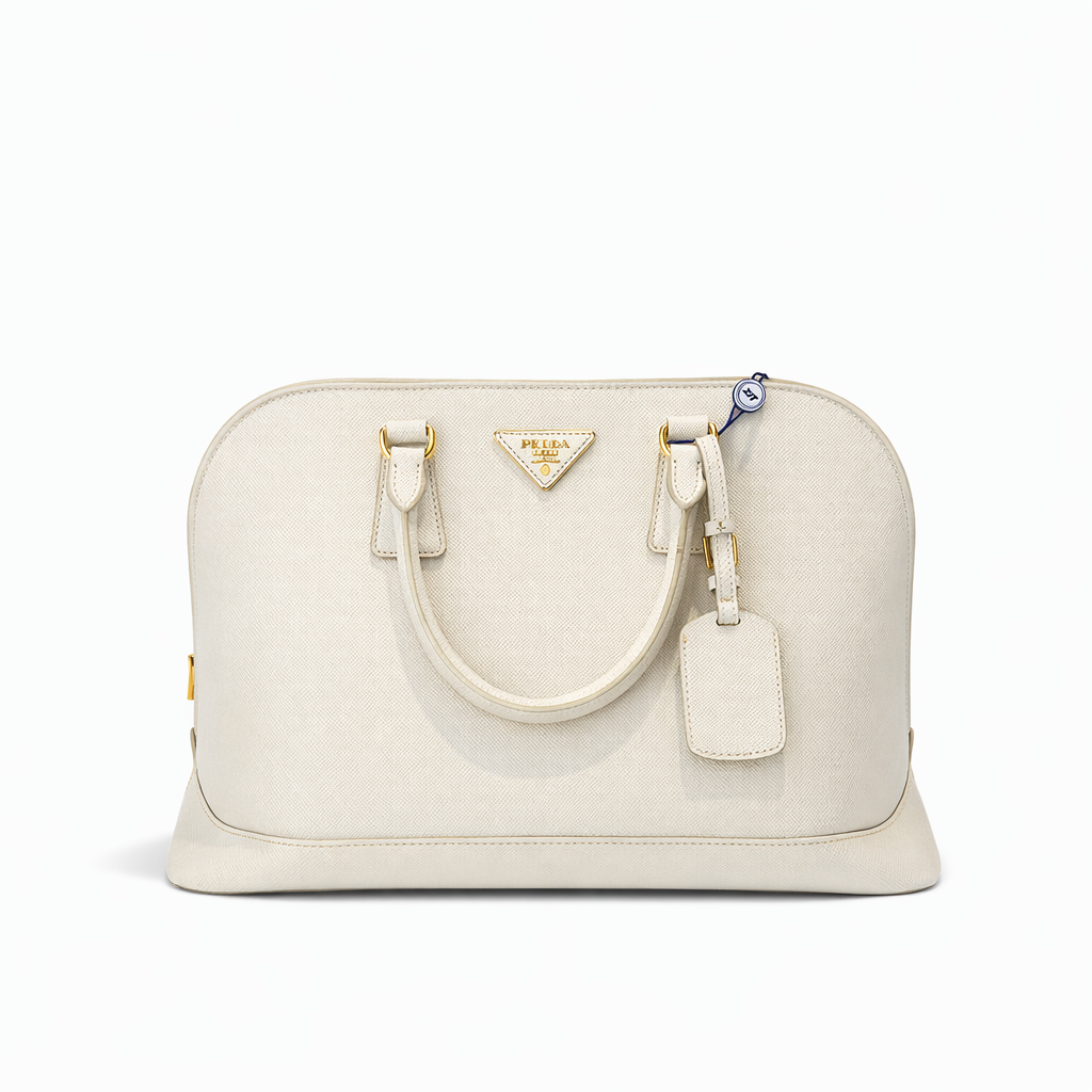 【#788】Pre-owned Prada Promenade White Calfskin Handbag BJ1109904038